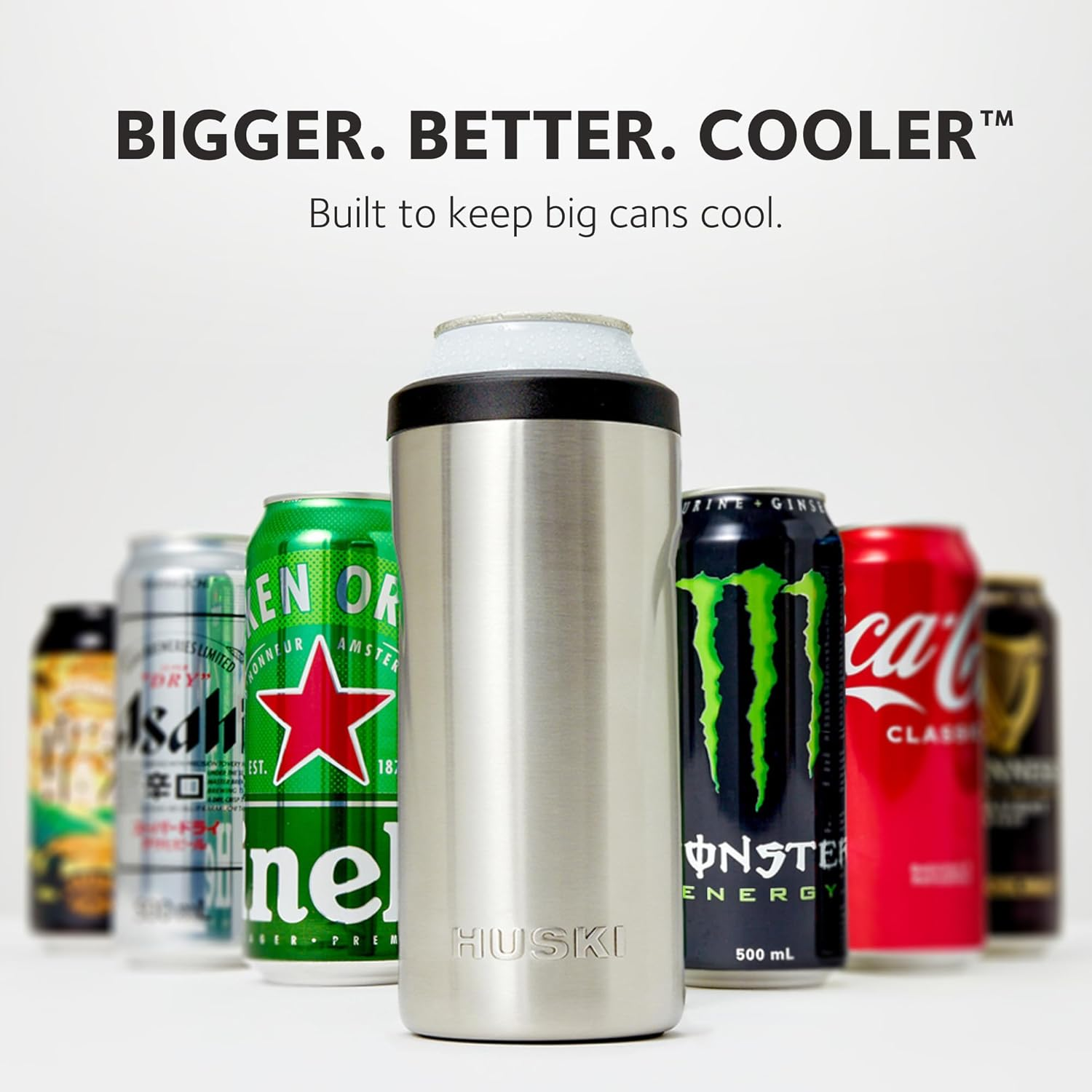 Huski Big Can Cooler | New | Premium 440Ml & 500Ml Beer & Energy Drink Cooler with Detachable 3-In-1 Opener | Triple Insulated | Keeps Cans up to 10X Colder | Doubles as a Tumbler (Black) image number 3