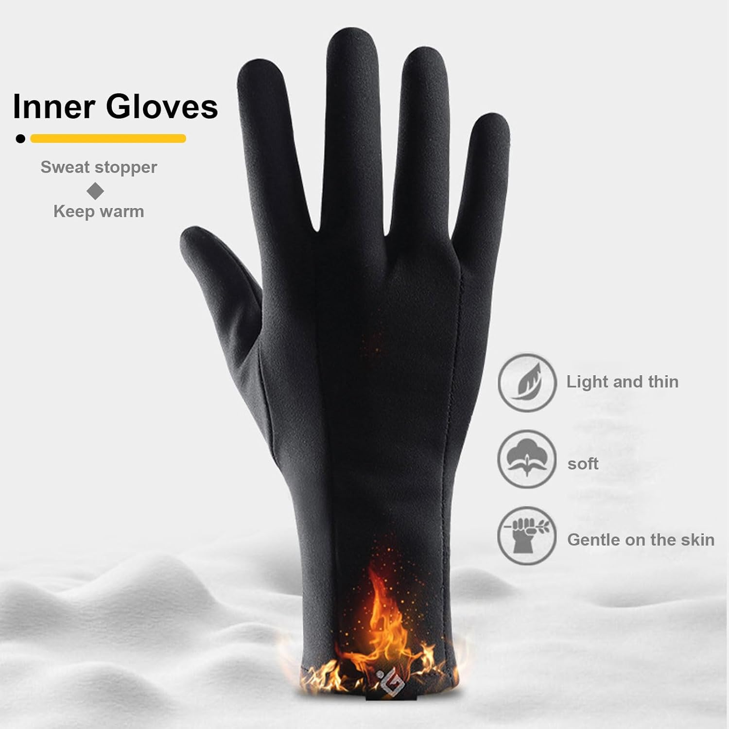 ZVCXOE Liner Gloves, Winter Liner Gloves for Men and Women, Thin & Lightweight Warm Non-Slip Cycling Gloves, Windproof，Perfect for Cycling, Biking,Running, Driving, Hiking, Walking