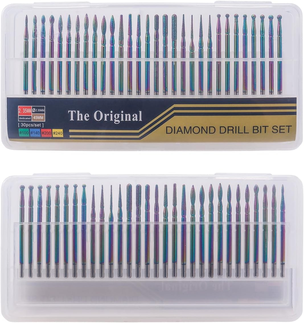 Treki Pack of 30 Pointed Nail Cutter Attachments for Acrylic Nails, Cuticle Bit for Cutters, Ball Diamond for Acrylic Nails, Cuticle Bit for Cutters, Nail Drill Bits for Manicure, Nail Bits for Gel image number 5