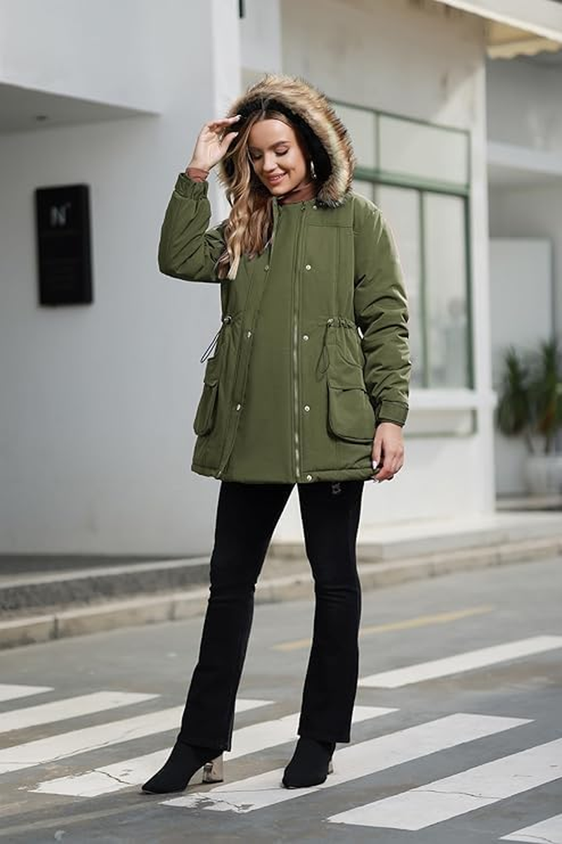 Maacie Maternity Coat Womens 3 in 1 Thickened Outwear Fleece Lined Coat Winter Warm Hooded image number 3