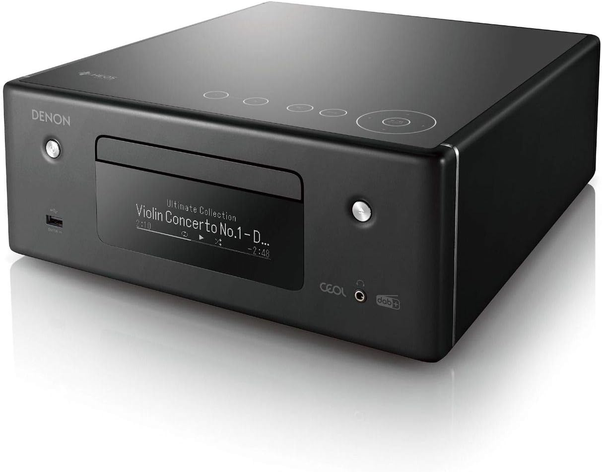 Denon RCD-N11DAB Compact System, Hifi Amplifier, CD Player, Internet Radio, Music Streaming, HEOS Multiroom, Bluetooth and Wifi, Airplay 2, Alexa Compatible, 2 Optical TV Inputs, DAB+ Radio