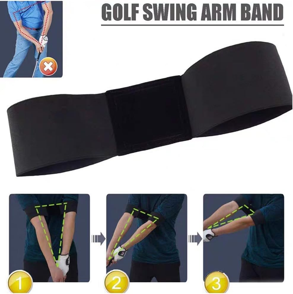 Professional Golf Swing Arm Band for Beginners, Elastic Swing Correction Training Band, Arm Elbow Posture Teaching Tool, Golf Club Practice Accessory
