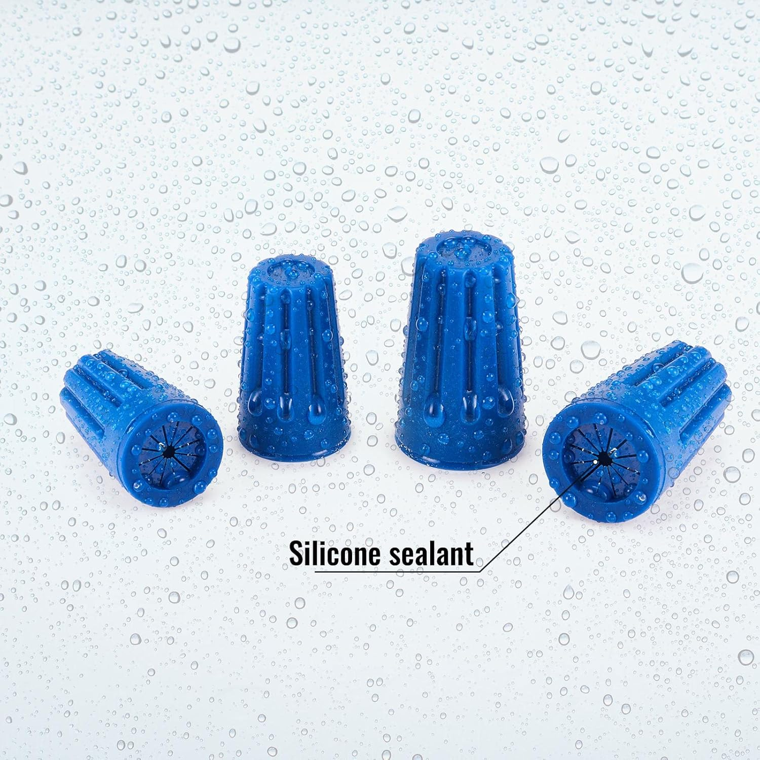 Waterproof Outdoor Electrical Connector Cable Terminal Waterproof Connector Landscape Wire Splice Connector for Building Application Connect Wet Location Installation, Blue (40 Pieces) image number 2