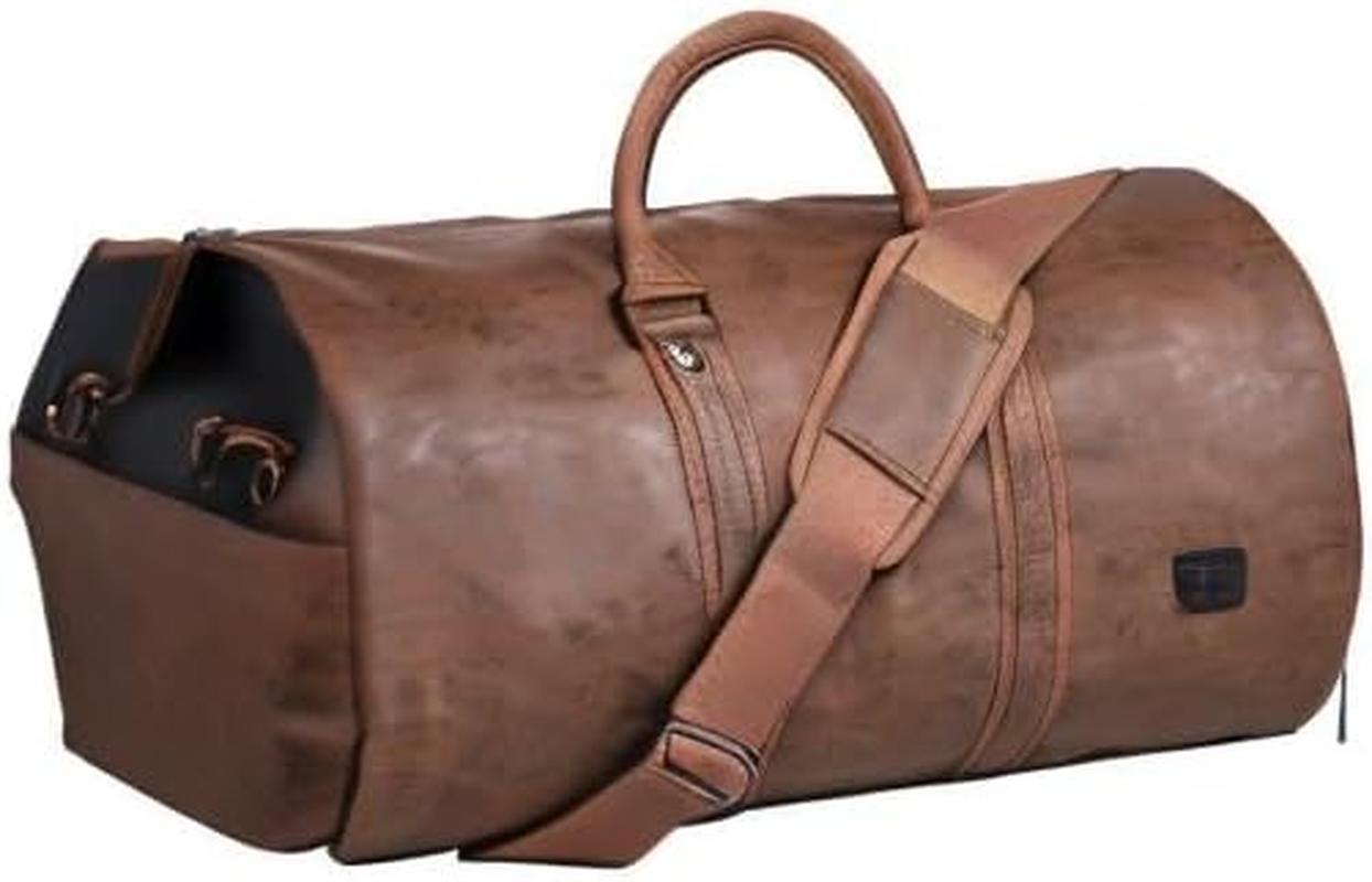 Seyfocnia Convertible Travel Garment Bag,Carry on Garment Duffel Bag for Men Women - 2 in 1 Hanging Suitcase Suit Business Travel Bag - Brown image number 3