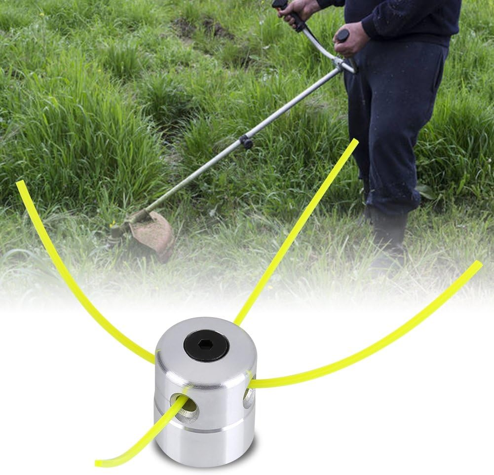 Grass Strimmer Head, Universal Aluminium Trimmer Head with Strimmer Line Set, Grass Cutter Replacement Lawn Mower Parts Brush Cutter Accessories, Easy to Install image number 2