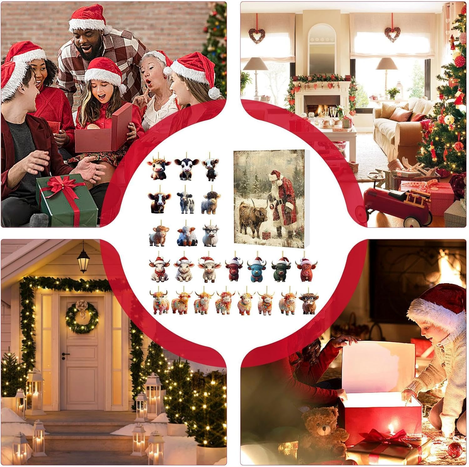 Highland Cattle,Christmas 2024,Cute Highland Cow 2024，Collectible Funny Cow Set, for Kids & Adults - A image number 4