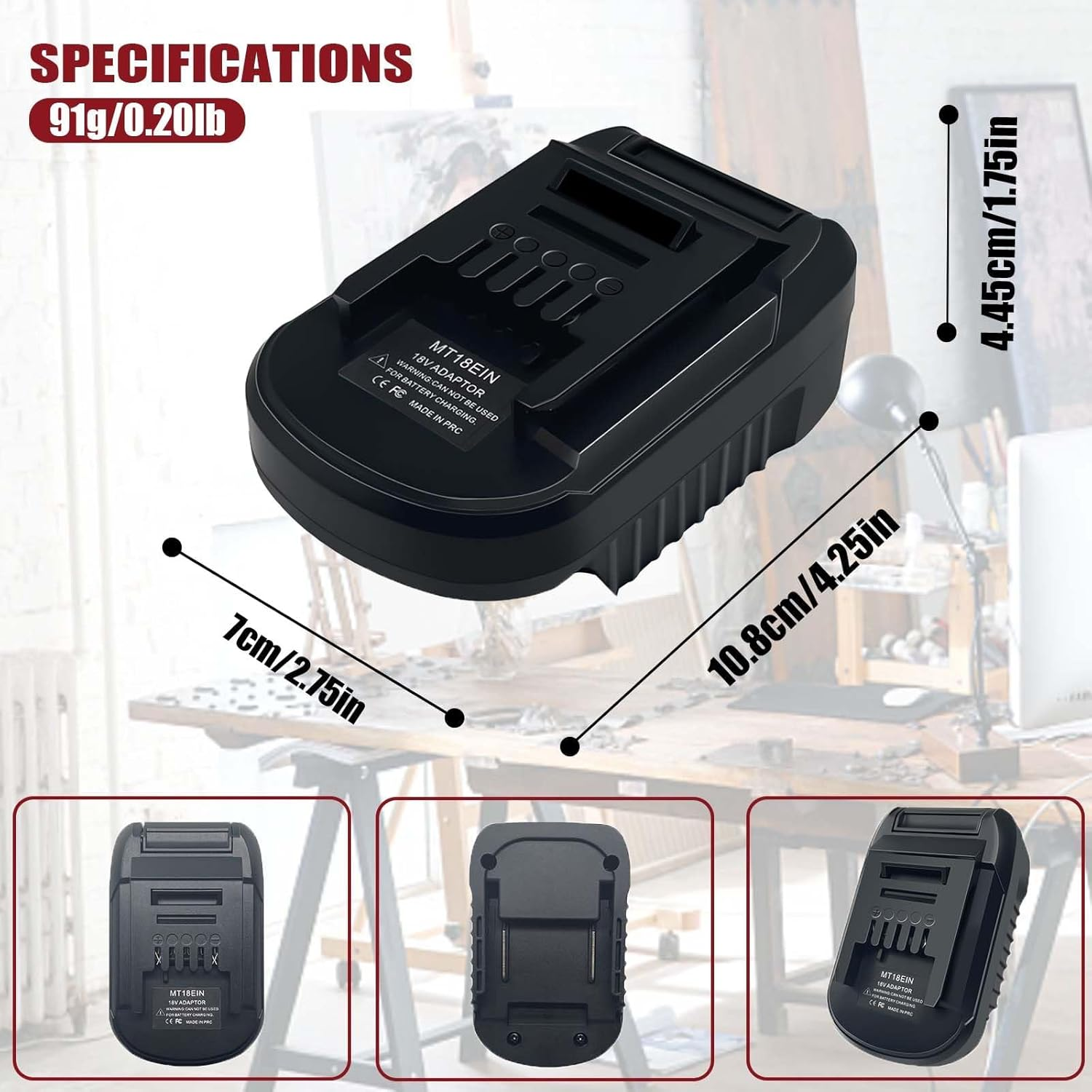 Battery Adapter for Makita 18V to for OZITO for Einhell 18V Power Tools, Converts for Makita Battery Converter for Ozito&Einhell 18V Li-Ion Power Tools image number 4