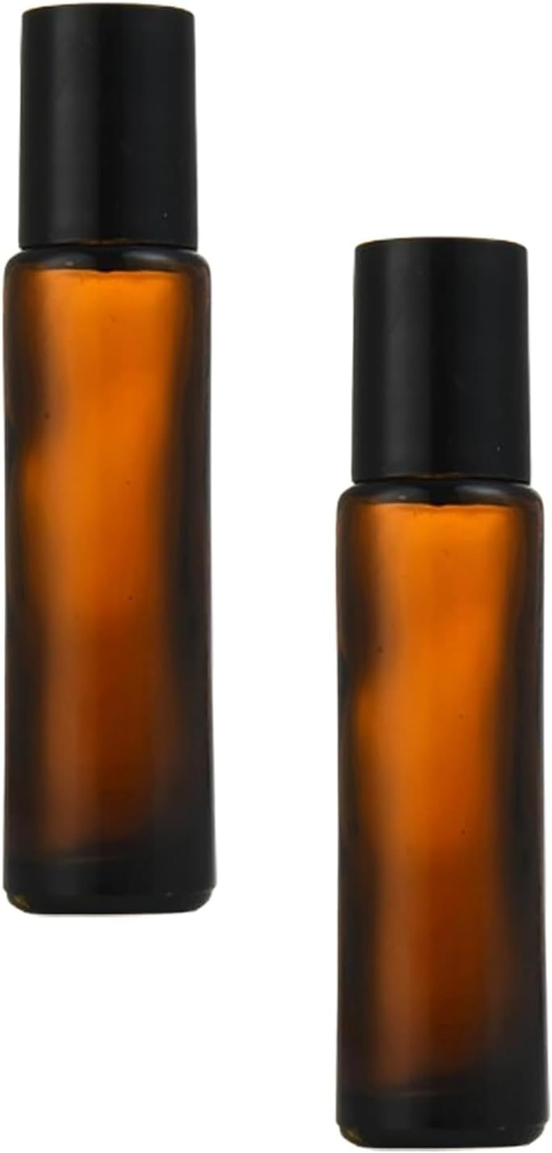 2PCS 15Ml Amber Rollerball Bottles Roller Ball Vial Glass Roller Dispenser Liquid Roller Bottles for Essential Oils Roll on Containers image number 2