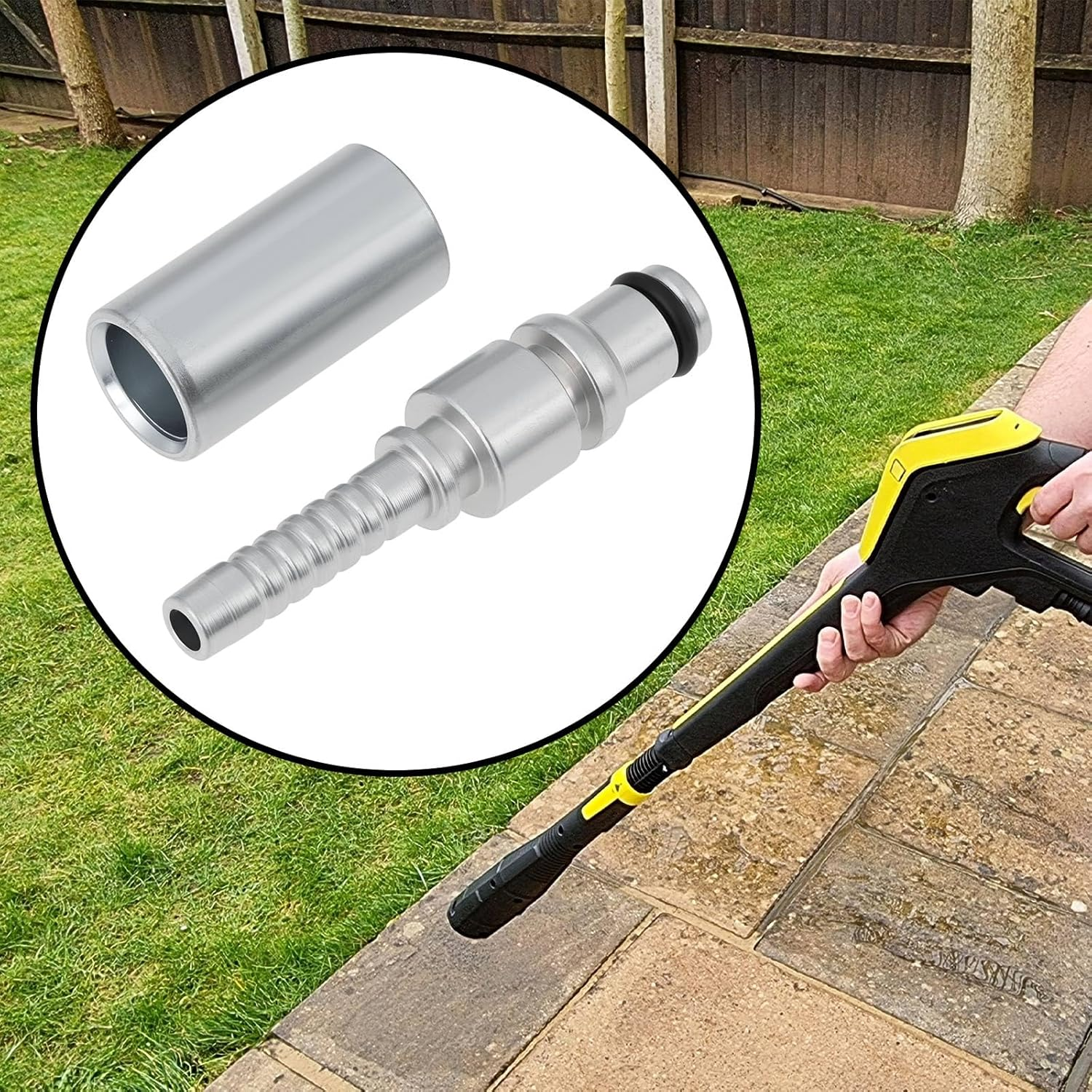 High Pressure Washer Hose Fitting Connector 8.9Mm Compatible with Karcher AR Repairing Adaptor image number 5