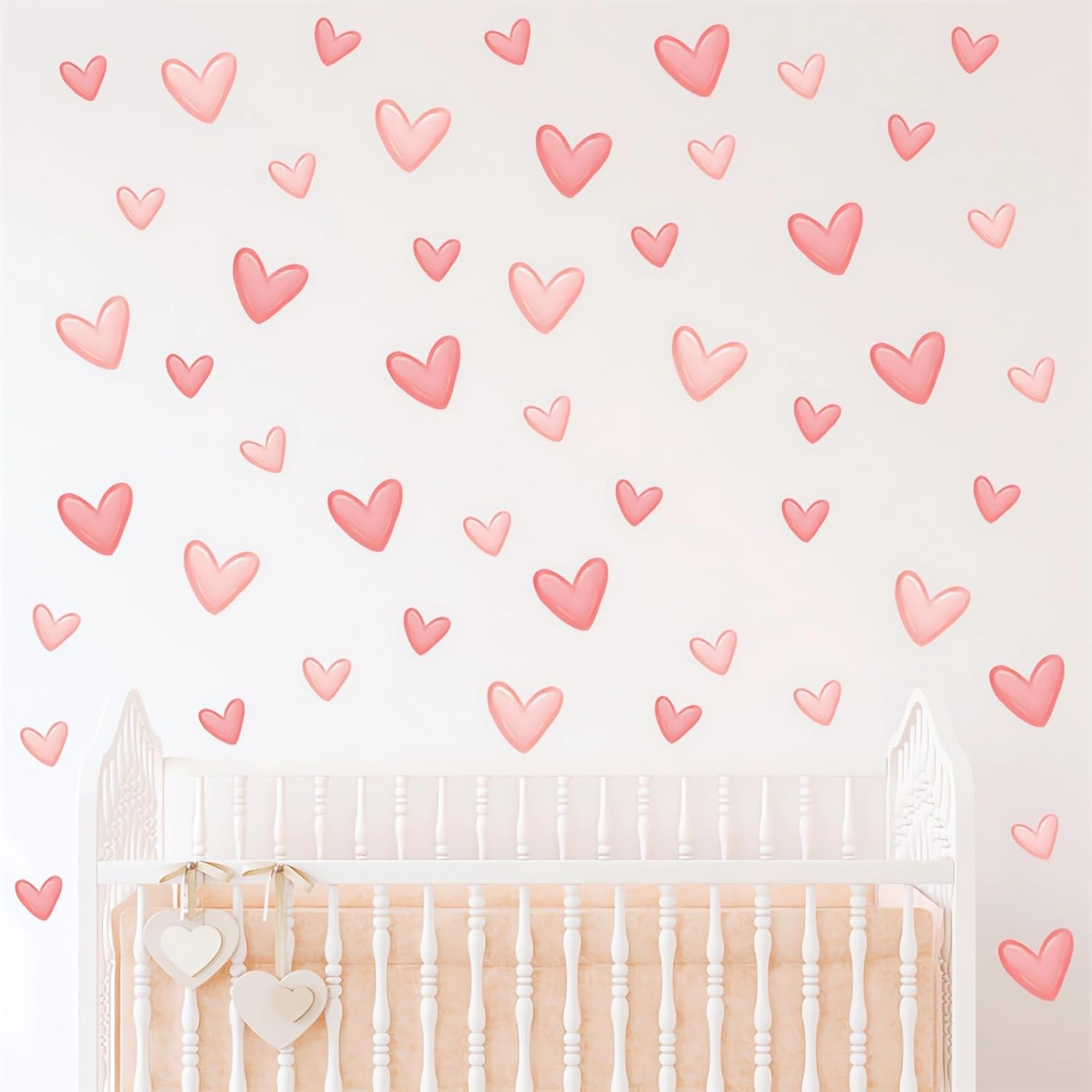 12 Sheets 120 Pcs Gray Brown Love Heart Graphics Wall Stickers, Sacinora Ins Style Romantic Love DIY Wall Decals Removable Vinyl Peel and Stick for Nursery Bedroom Art Home Decorations