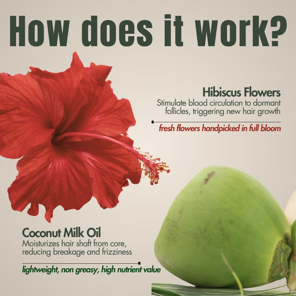 Hibiscus Monkey HM Love Scalp & Hair Oil | Non-Sticky Hair Oil | Natural Hair Oil | Anti-Frizz Hair | Promotes Hair Growth, Reduces Hairfall, Unisex | Flower and Coconut Milk Oil | image number 5
