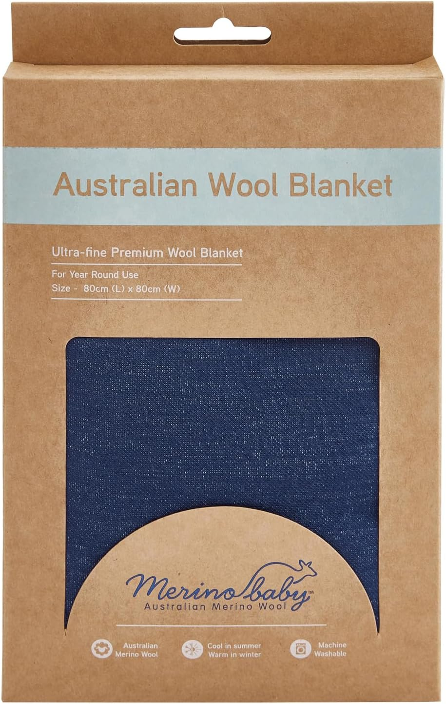 Australian Wool Blanket, Navy Marle image number 2