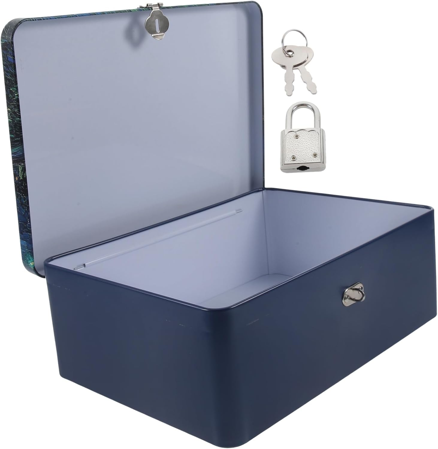 Tinplate Storage Case Lock Vintage Keepsake Box for Jewelry Crafts Lightweight and Compact Tinplate Container for and Memorabilia For image number 6