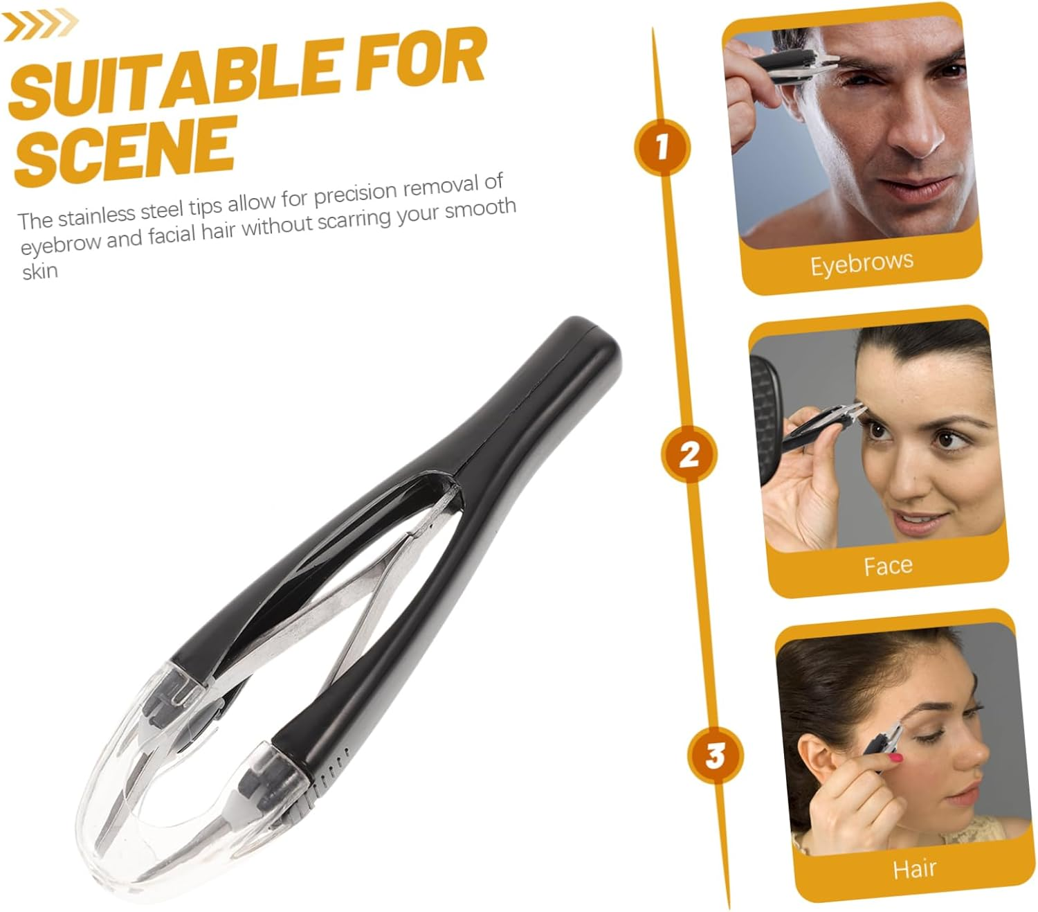 Bujo Tweezers 3Pcs Eyebrow Tweezers Precision Eyelash Curlers Lash Tweezers Automatic Eyebrow Retractable Tweezers Retractable Eyebrow Tweezer Hair Tweezers Eyebrow Tweezer Kit image number 6