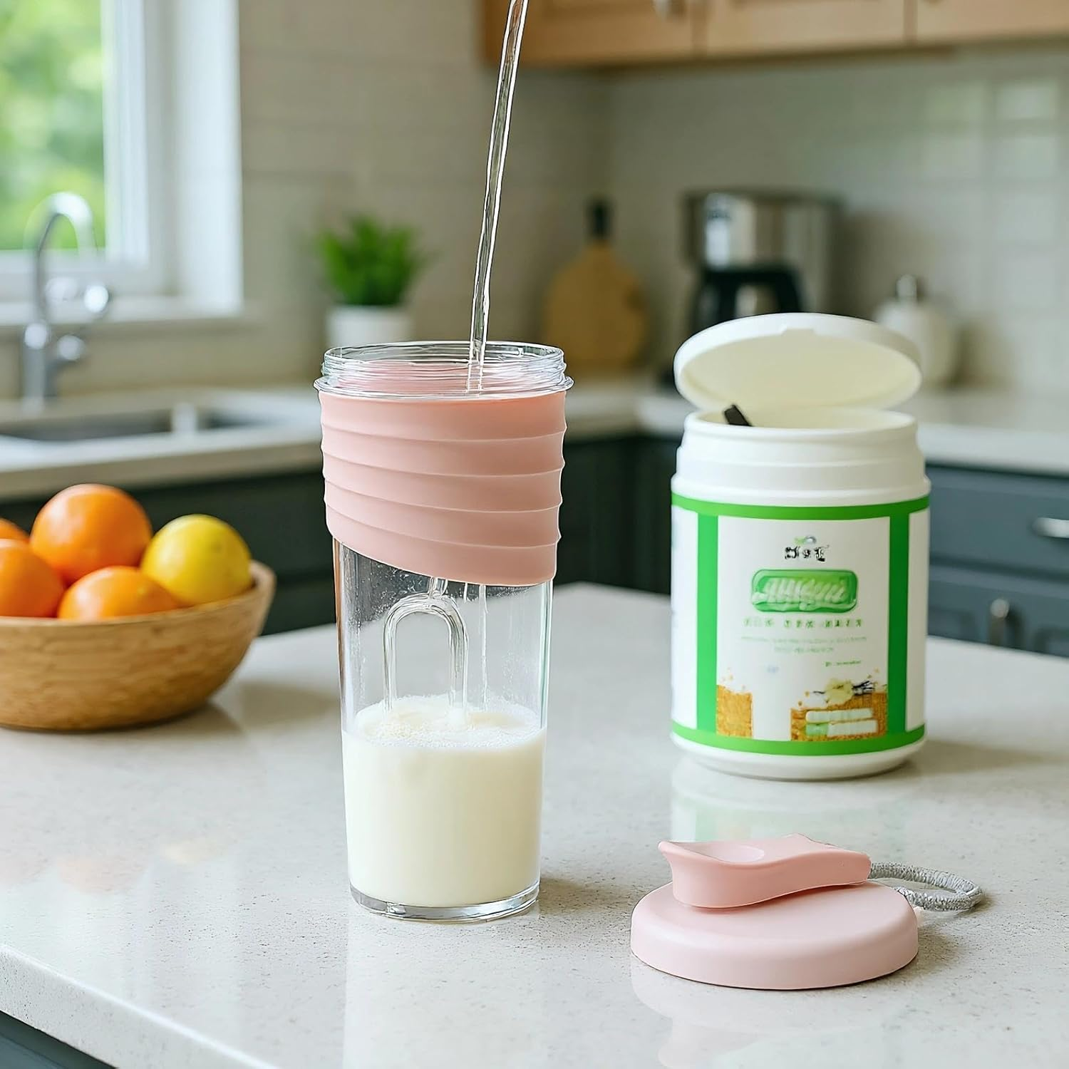 Protein Shaker Bottle for Gym, 700Ml Portable Shaker Cup with Whisk Ball, Protein Shake Bottle for Smoothies and Pre-Workout by Ruibex image number 4