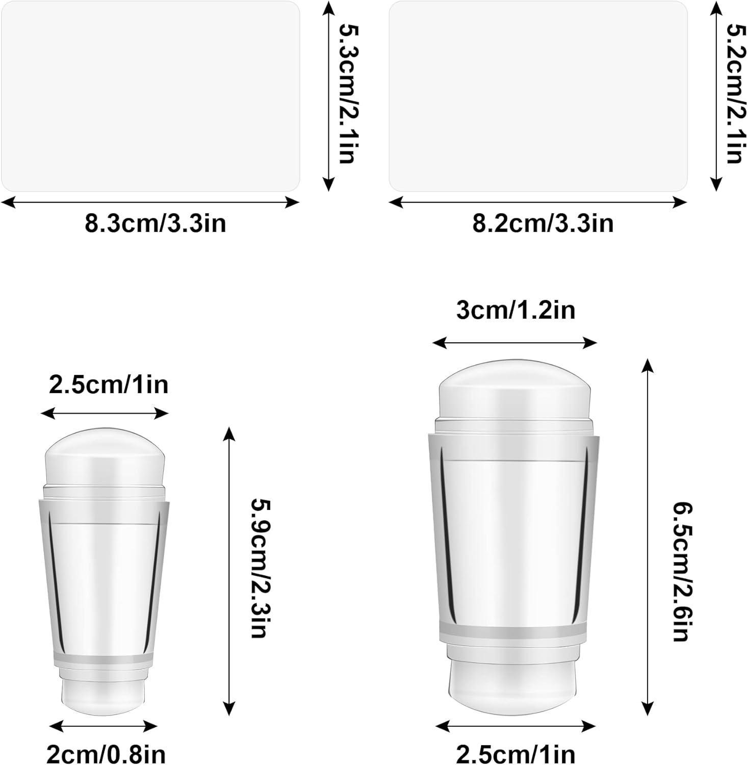 2 Set Double Sided Nail Stamper Clear Silicone Stamping Jelly with Scraper DIY Manicure Nail Art Tool image number 5