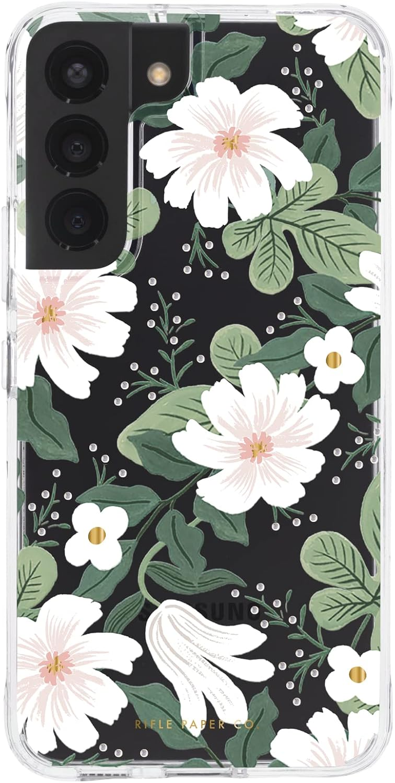 Rifle Paper Co - Case for Samsung Galaxy S22-10Ft Drop Protection - Gold Foil Accents - 6.1 Inch - Willow image number 1