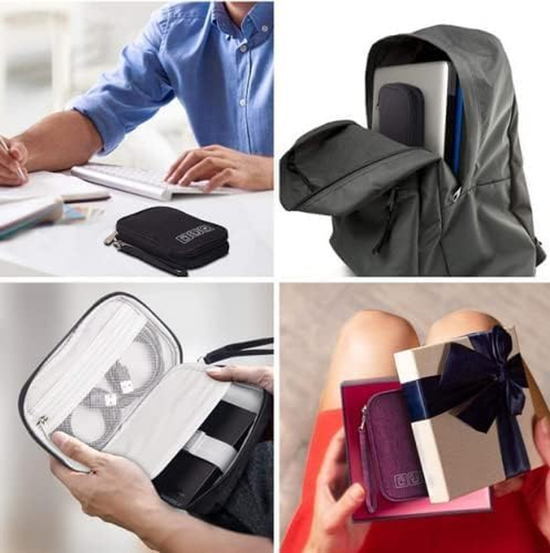 Electronic Organizer, 1 Pcs Small Cable Organizer Travel Case,All-In-One Electronics Accessories Cases for Cables, Chargers, Usb,Earphones, Portable Hard Drives, Power Banks,Black image number 4