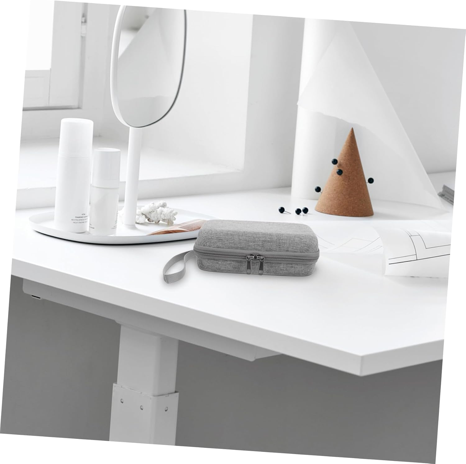 Luggage Mobile Shell Tote Bag Small Suitcase Hard Cosmetic Case Suitcase Purse Wash Bag Suitcase Sponge Cell Phone Miss Toiletry Box Wallets Make up PTZ/109/122 image number 4