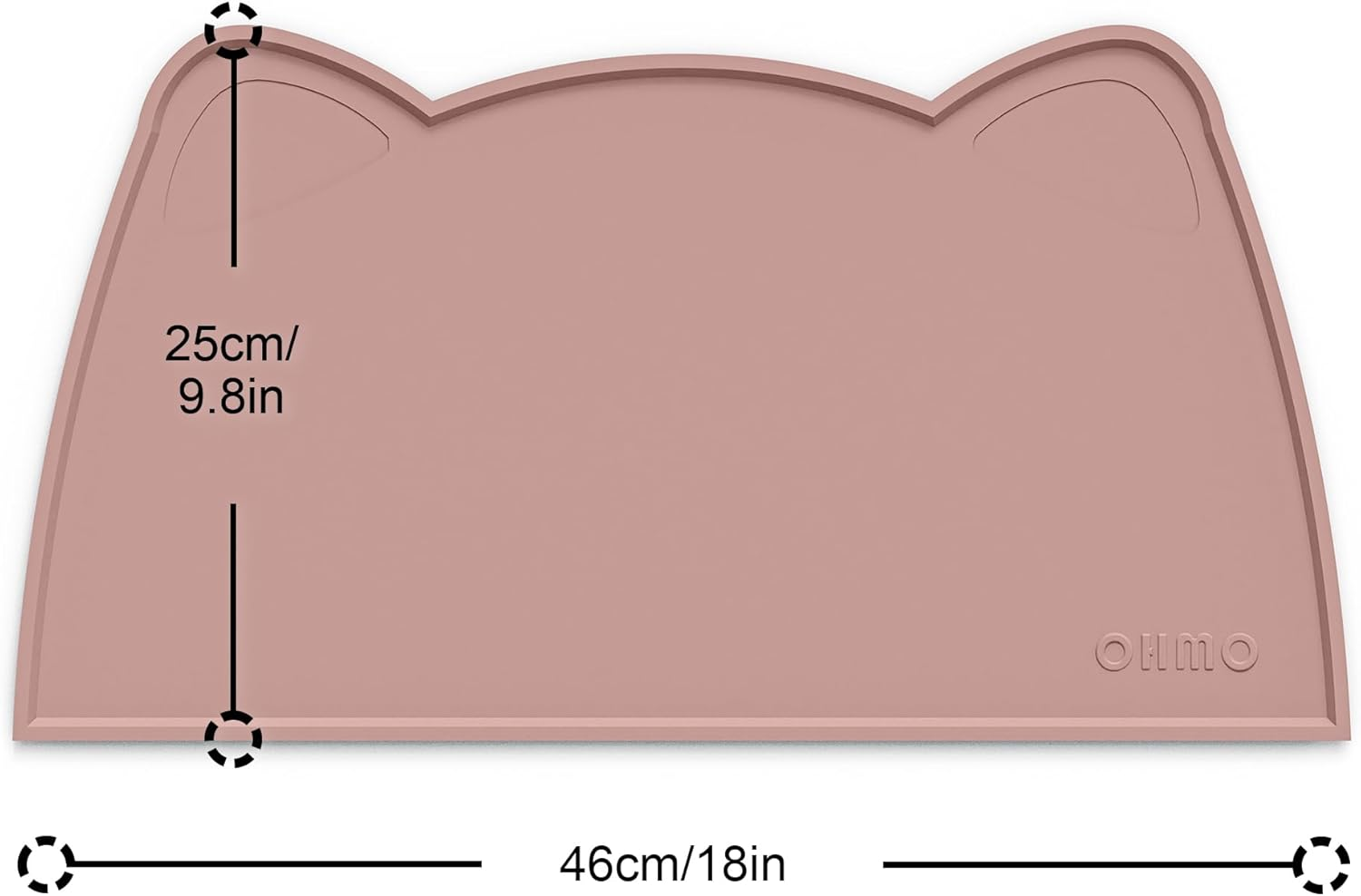 OHMO Cat Food Mat, Silicone Waterproof Dog Food Mat, Non-Skid Spill Proof Pet Feeding Mat for Food and Water, Easy to Clean Dog Placemat(Coral, 46 * 25Cm) image number 3