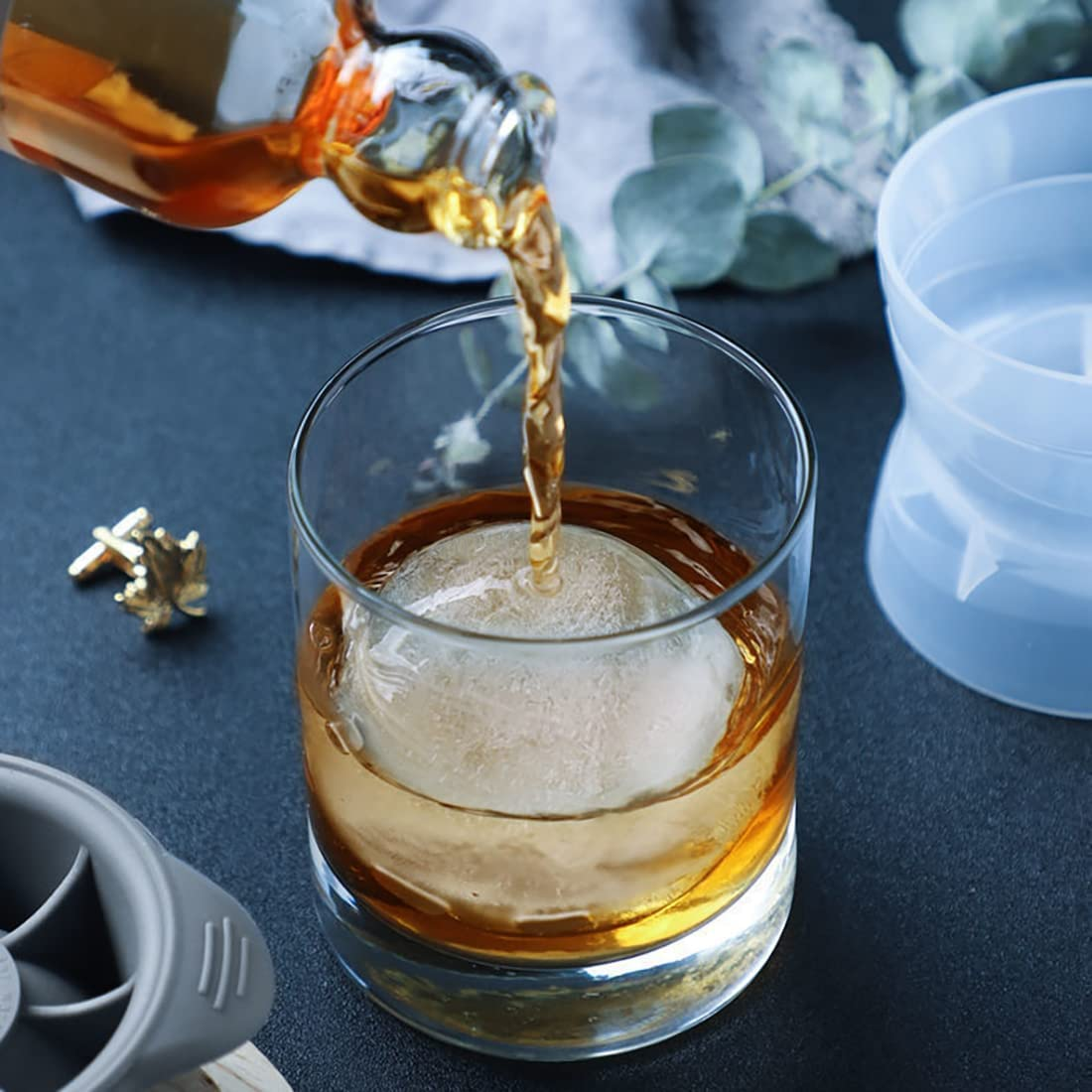 4Pcs Silicone Ice Ball Mould &ndash; Large Ice Sphere Maker, Ball-Shaped Ice Cube Tray for Whiskey & Cocktails, Reusable Freezer Safe Mold image number 2