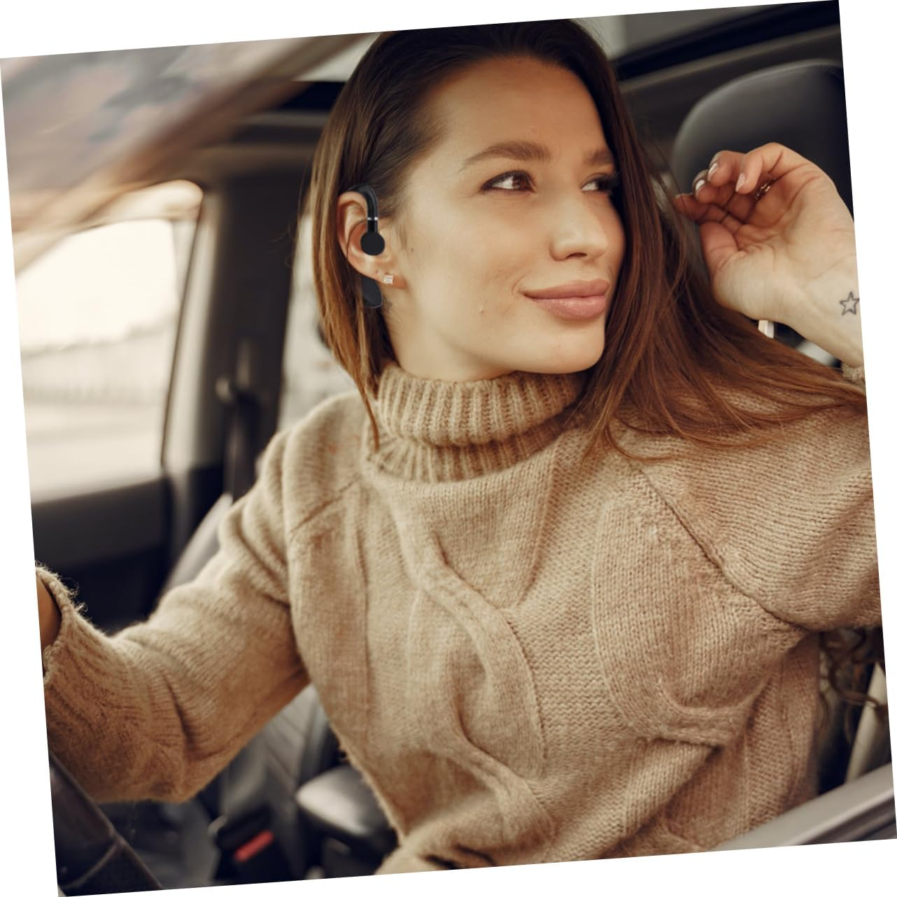 Uonlytech Wireless Wireless Technology Earphone S109 -Side Earpiece with Long Battery Life, TWS Hands-Free Headset for Driving and Workout, Black image number 2