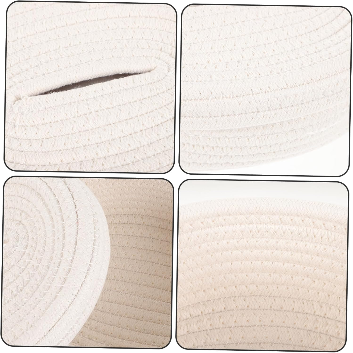 Generic Box Napkin Container Lids Basket Tabletop Wipe Dustproof Novelty Accessories Bins Sack Products Clear Shelves Rattan Paper Towel Holder Napkin Storage Case White Cotton Rope image number 4