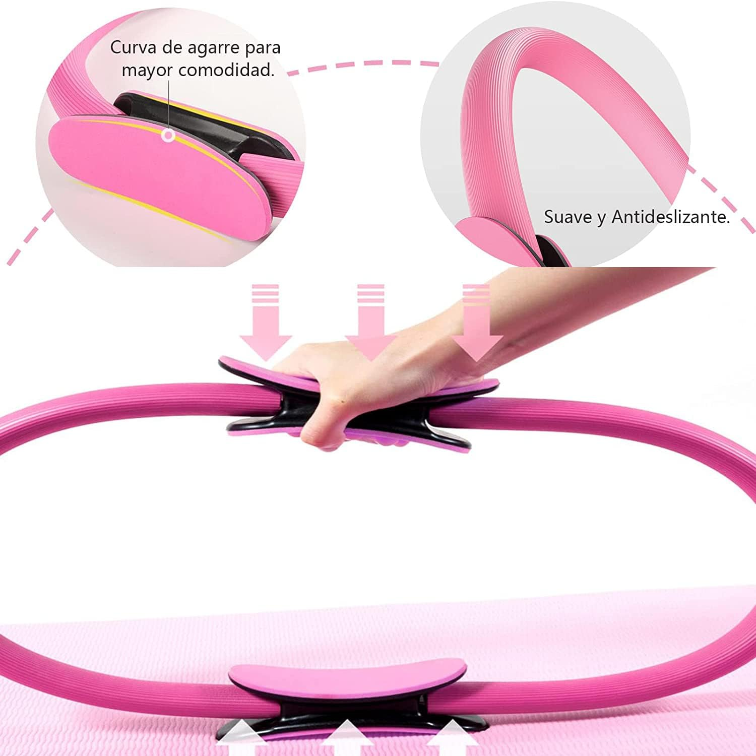 Lifting Ring, Yoga Ring Resistance Ring Slimming Trainer, Super Strength Resistance, Whole Body Shaping of Inner/Outer Thighs, Improving Core Strength (Black) image number 4