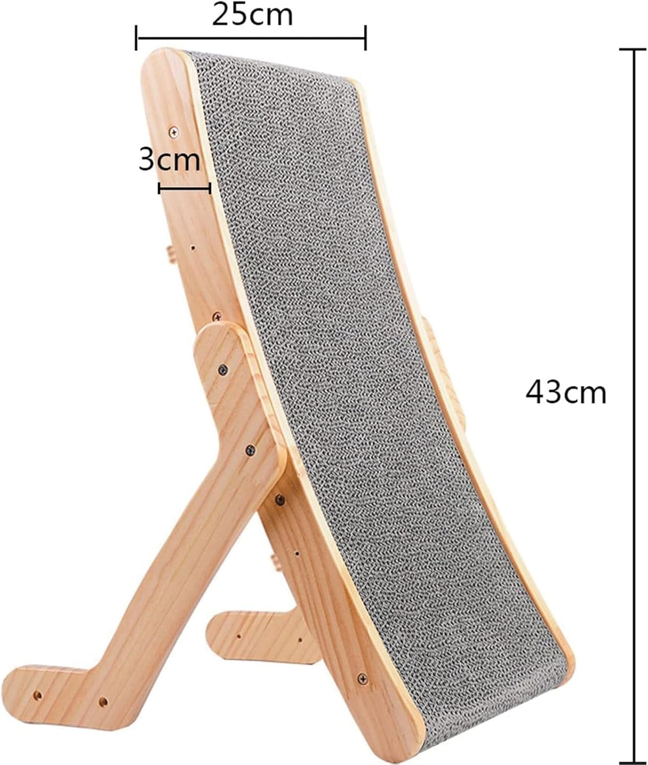 Solid Wood Cat Scratching Board anti Scratch Cat Tree L-Shaped Deformation Vertical Cat Condo image number 5