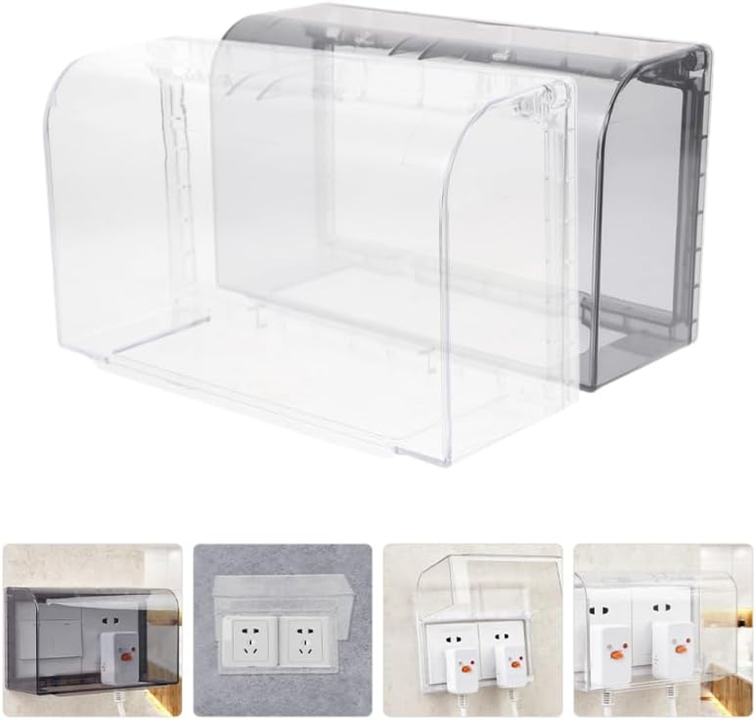 Cabilock 2Pcs Outlet Self-Adhesive Electrical Socket Protector Anti-Splash Anti-Fog Design for Suitable for Kitchen Garden and Office image number 5