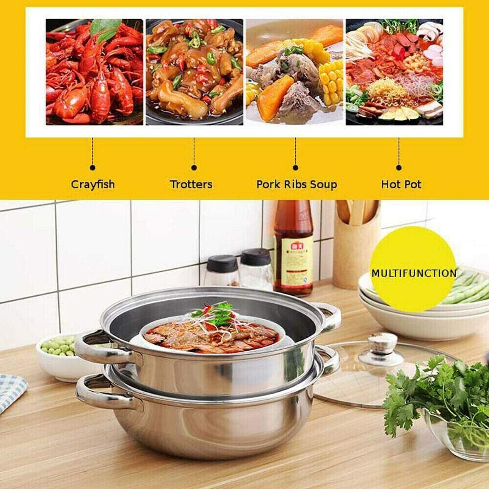 4/5 Tier Stainless Steel Steamer Meat Vegetable Cooking Steam Pot Kitchen Tool (5 Tier) image number 3