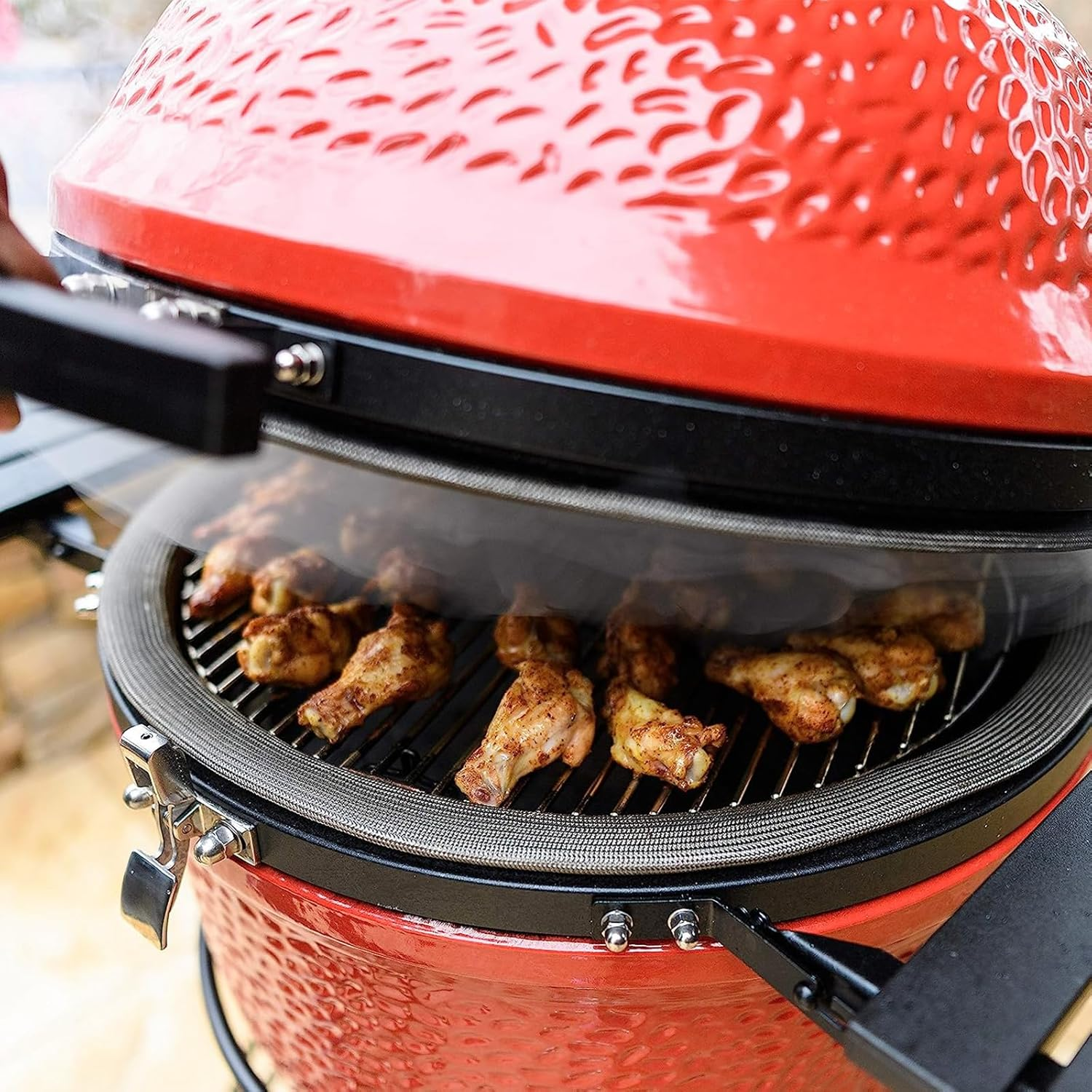 Wire Mesh Gasket Kit Fit for Kamado Joe Grill Classic High Temp Fiberglass Gasket Replacement BBQ Smoker Seal Accessories Self Stick Felt 150 in Long image number 3