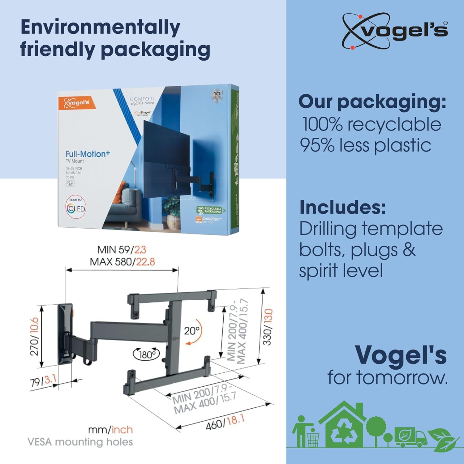 Vogel'S TVM 3465 Medium Full-Motion OLED TV Wall Bracket image number 5