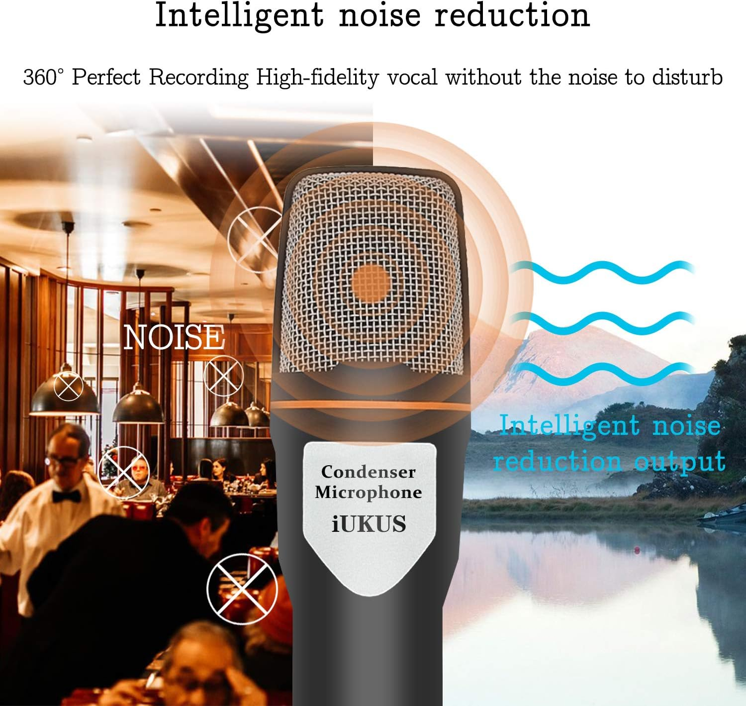 PC Microphone with Mic Stand, Professional 3.5Mm Jack Recording Condenser Microphone Compatible with PC, Laptop, Ip@D, Iph0Ne, Mac-Recorder Singing Youtube Skype Gaming (3.5Mm PC Microphone) image number 1