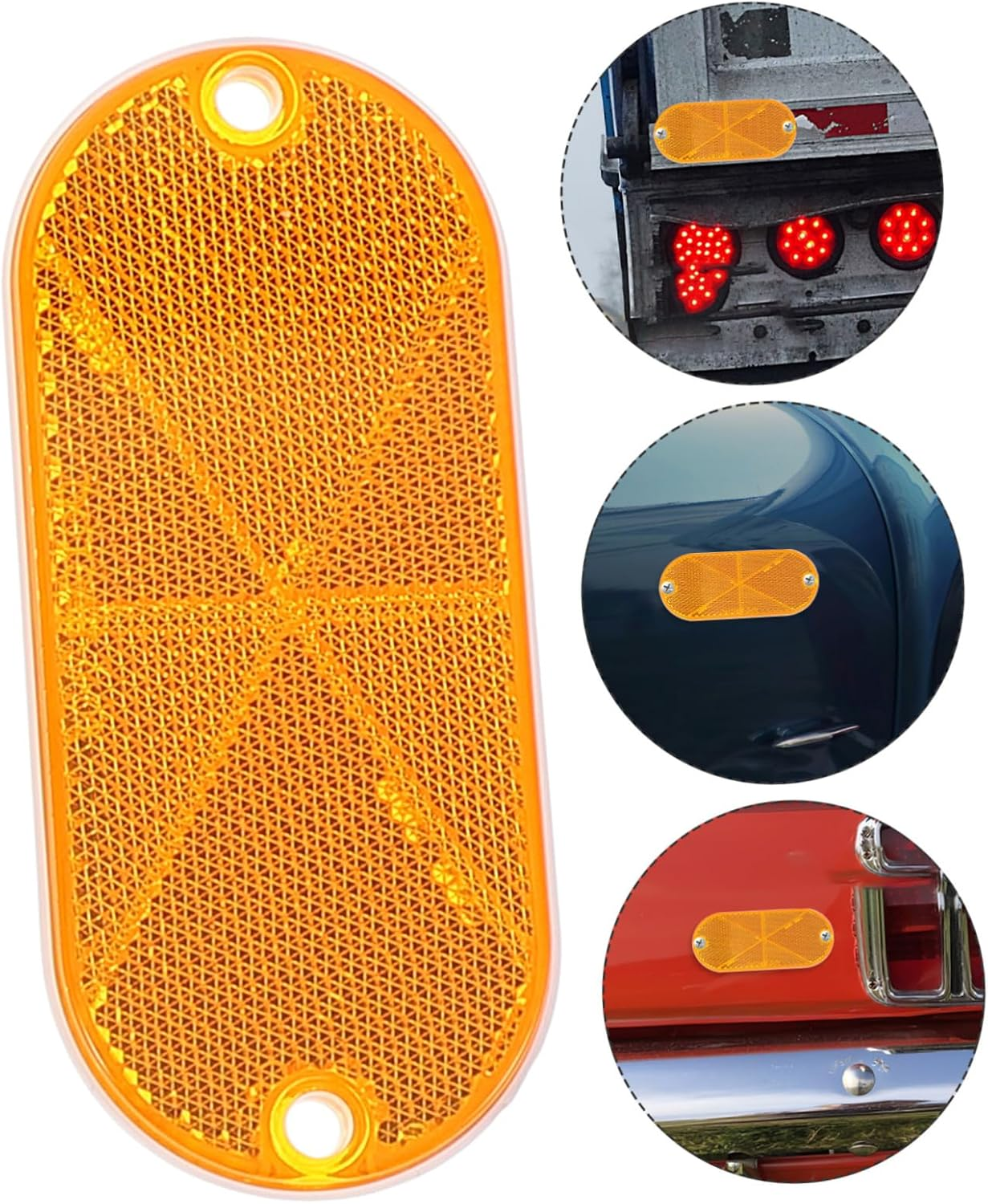 10Pcs Amber Trailer Reflectors Reflective Driveway Post Markers for Automotive and Mailbox Use Sturdy Road Safety Marking for Cars Trucks Boats image number 6