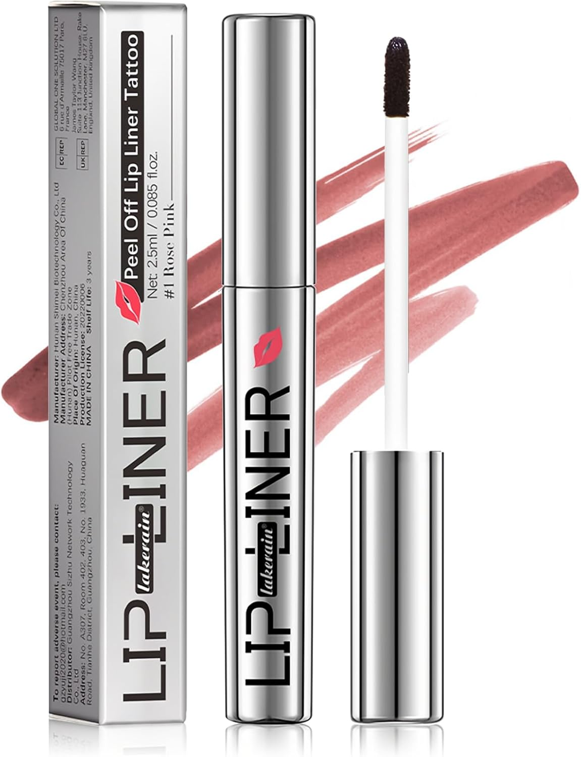 Peel off Lip Liner Stain Liptint Long Lasting Lip Tint Tattoo for Women Girls Detachable Pencil Waterproof Transfer-Proof Matte Lip Gloss,Highly Pigmented Color Finish Lip Tint Stain (01#Rose Pink, M)
