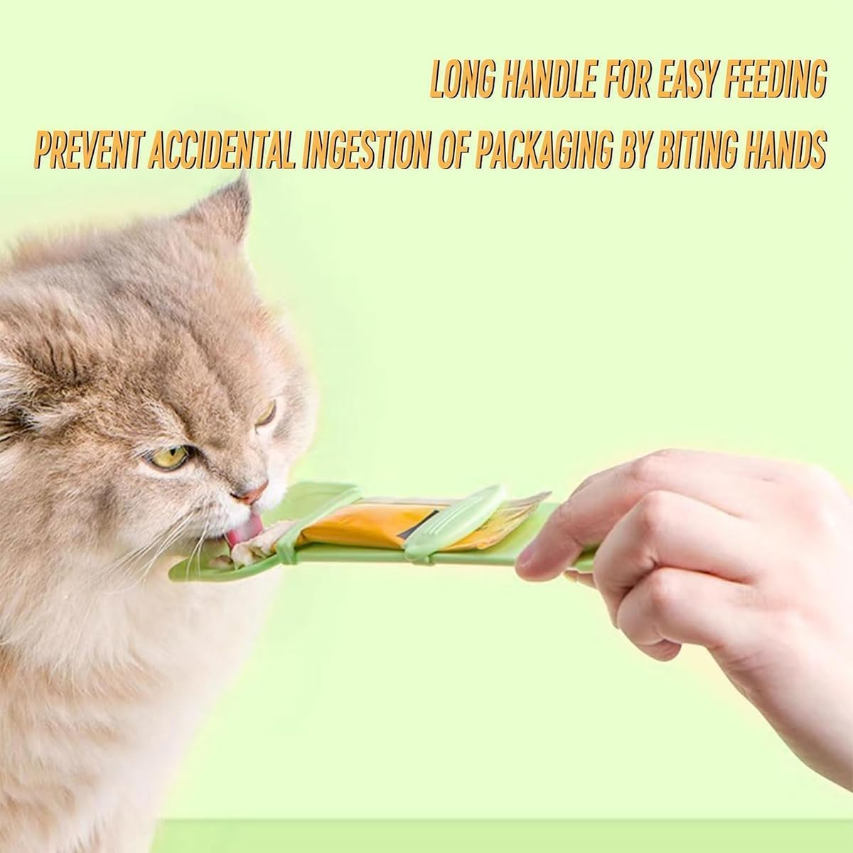 2 X Yellow Cat Strips, Squeeze Spoon, Feeder Cat Strip, Pet Feeder, Cat Food Spoon, Flexible Pet Spoon, Multifunctional Cat Snack Spoon for Pets, Bowls, Drinkers and Accessories image number 1