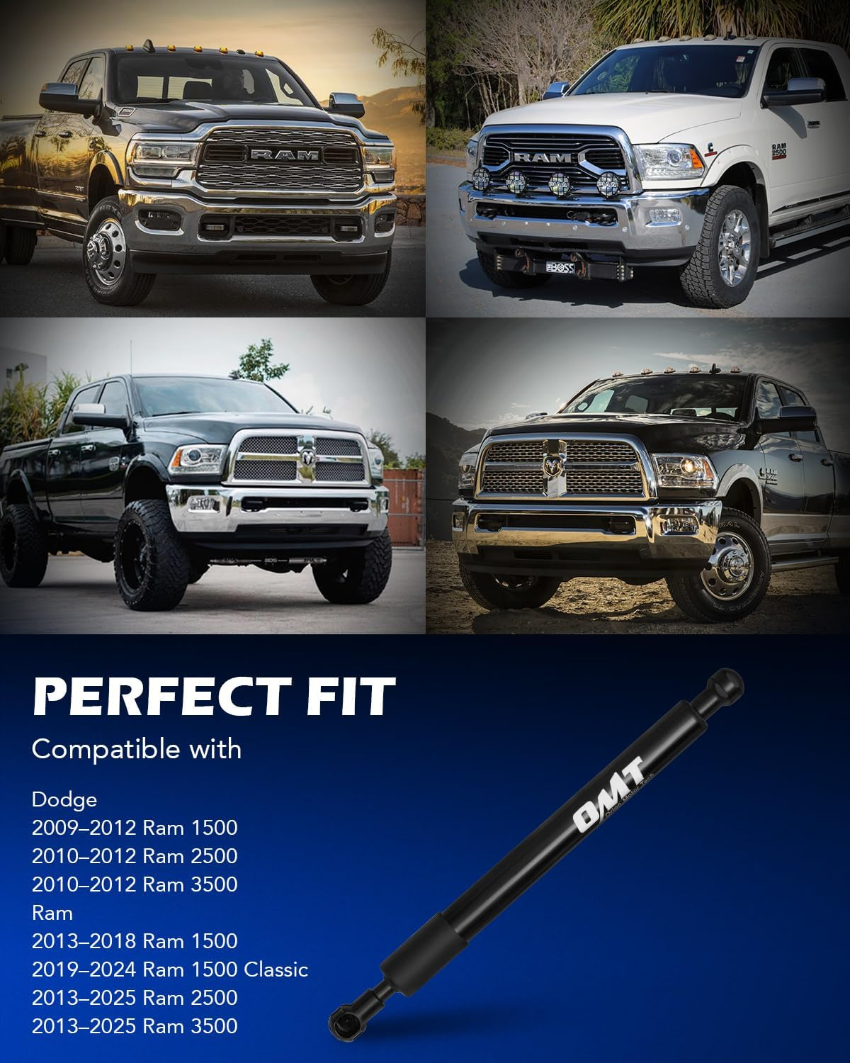 Compatible with 09-22 Ram 1500 2500 3500 Pickup Tailgate Assist, Truck Tailgate Lift Assist Kit Compatible with 2009 2010 2011 2012 2013 2014 2015 2016 2017 2018 2019 2020 2021 2022 Dodge Ram image number 2
