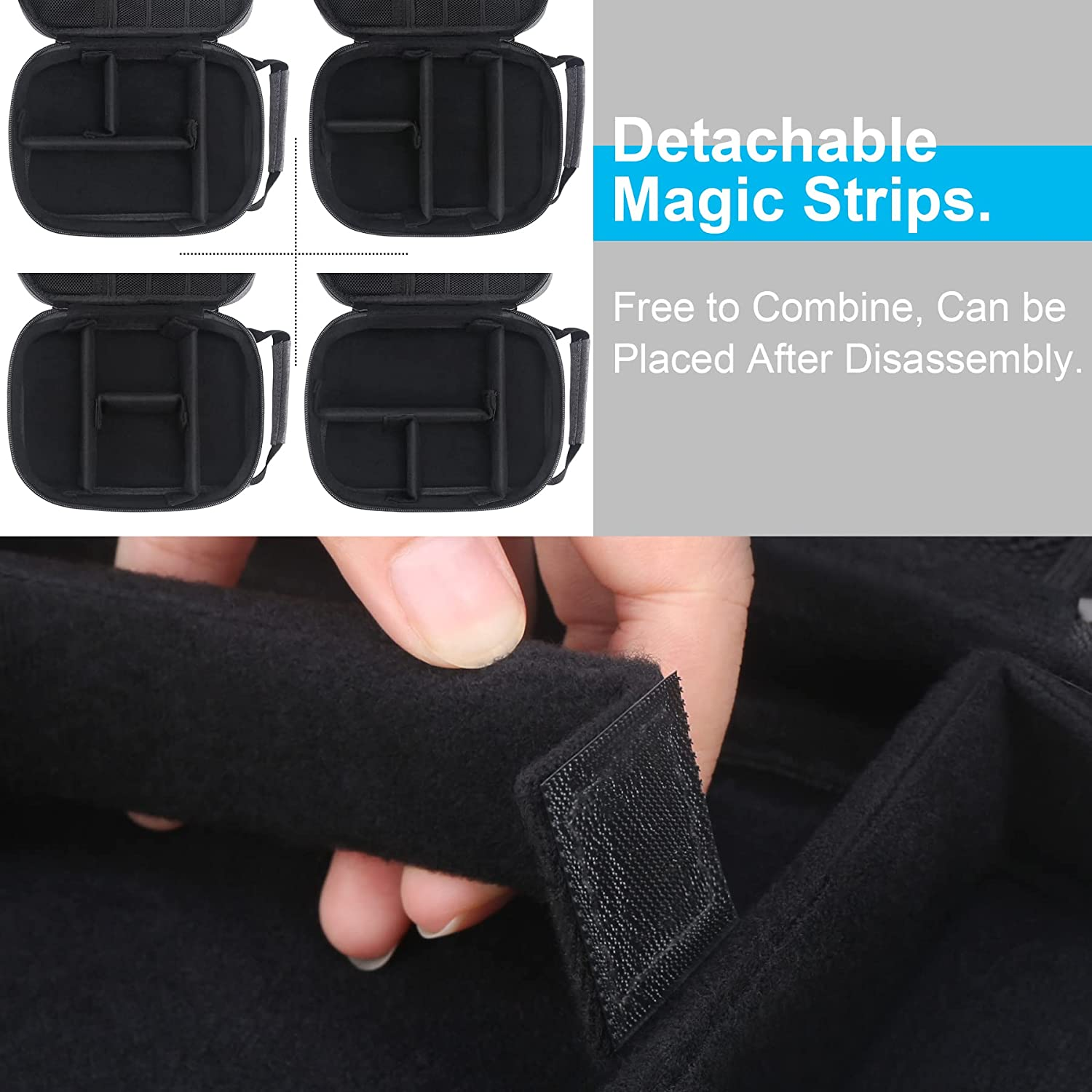 Lacdo Electronic Organizer, Travel Cable Organizer Bag Pouch Tech Electronics Accessories Carry Case Portable Storage Bag Charger Case for Cable, Cords, Charger, Phone, Hard Drive, Power Bank, Gray image number 2