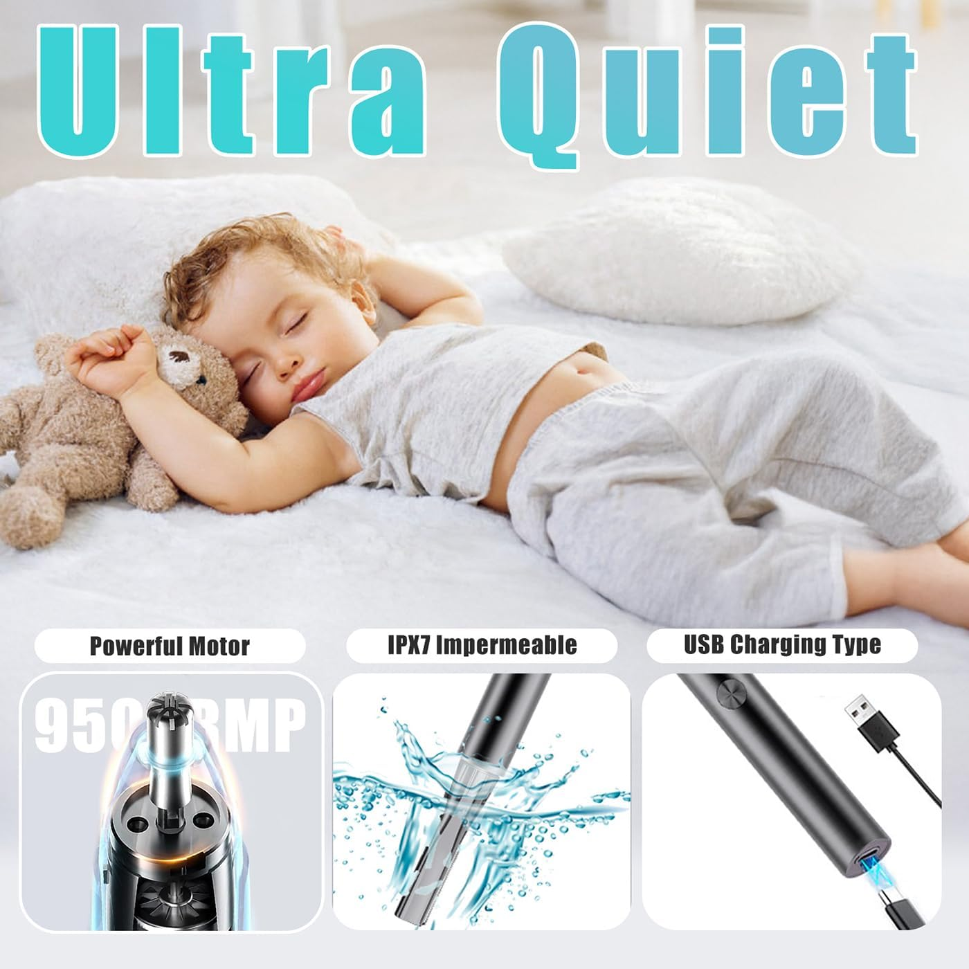 [Upgraded] Zexeller 9 in 1 Eyebrow Trimmer Precision Eyebrow Razor Electric Facial Hair Remover with Comb Facial Hair Trimmer Electric Epilator Eyebrow Kit Painless Easy Cleaning (Battery Included) image number 4