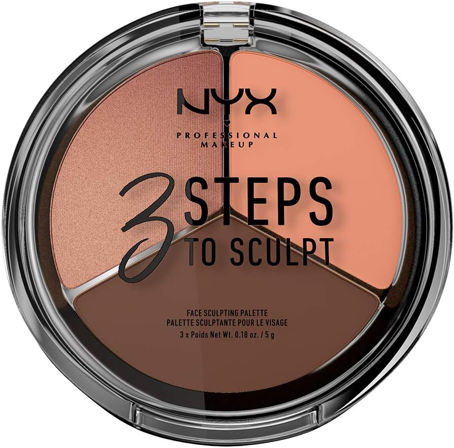 NYX PROFESSIONAL MAKEUP 3 Steps to Sculpt, Face Sculpting Contour Palette - Deep