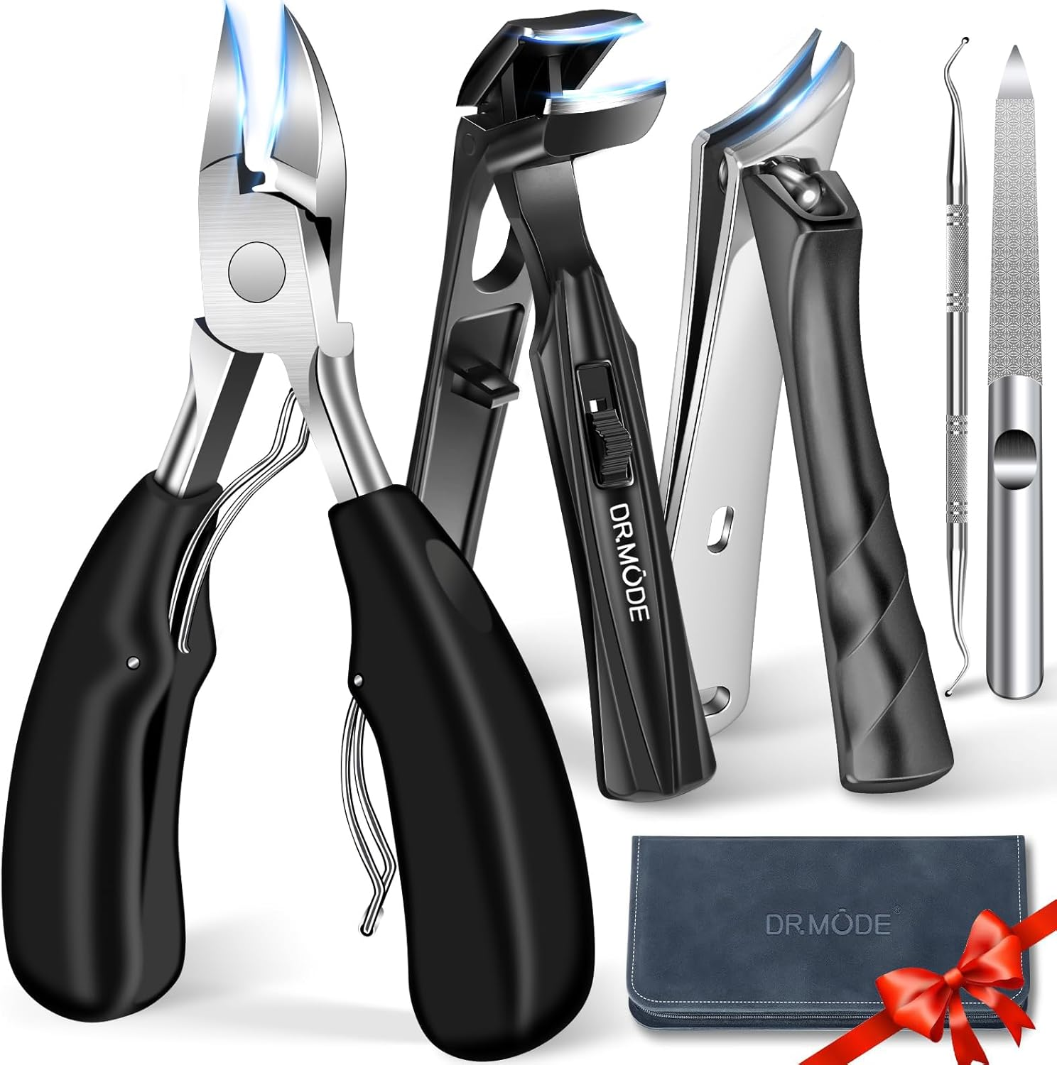 2025 Toenail Clippers for Thick Toenails for Seniors, Angled Head Large Toe Nail Clippers Set for Men, Heavy Duty Ingrown Toenail Clippers with Long Handle, Ultra Sharp Slanted Nail Cutter Wide Jaw image number 4