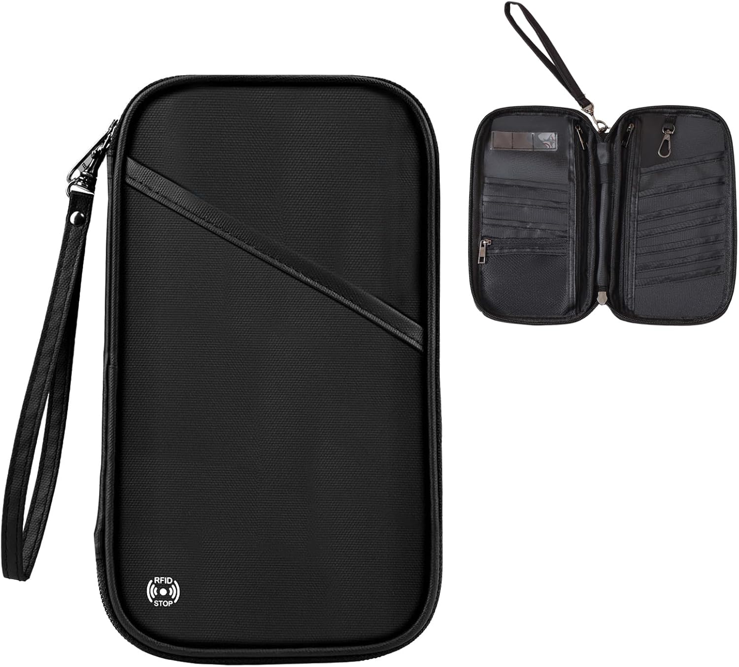 CLERIVI RFID Passport Holder Travel Wallet - Waterproof Document Organiser with Card Slots for Men & Women，Secure Family Travel Essentials for Boarding Pass, Money & Tickets,Compact for Trips image number 1