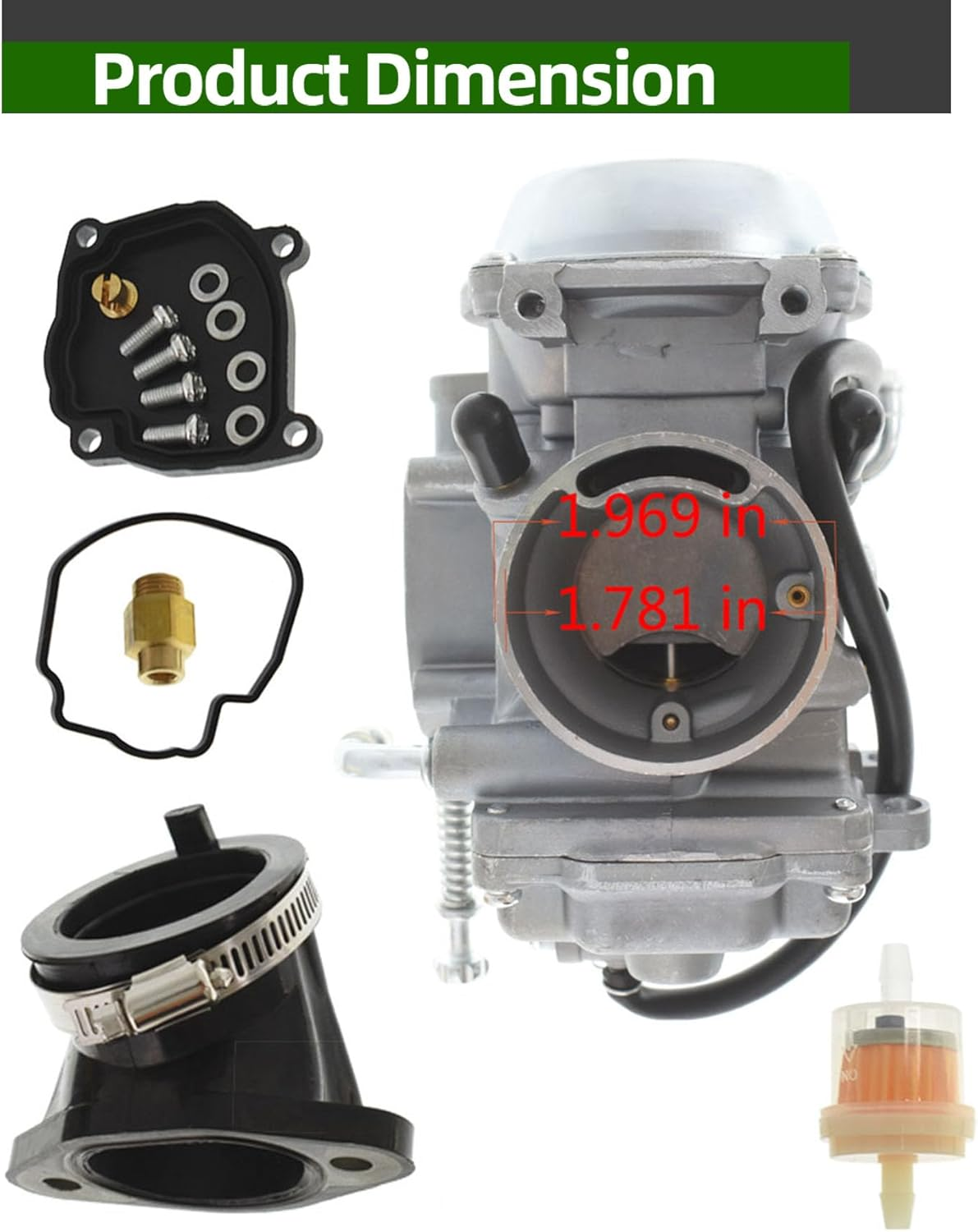 ALL-CARB Carburetor with Intake Boot Replacement for Polaris Hawkeye 300 400 Magnum 425 Worker 500 Carb image number 5