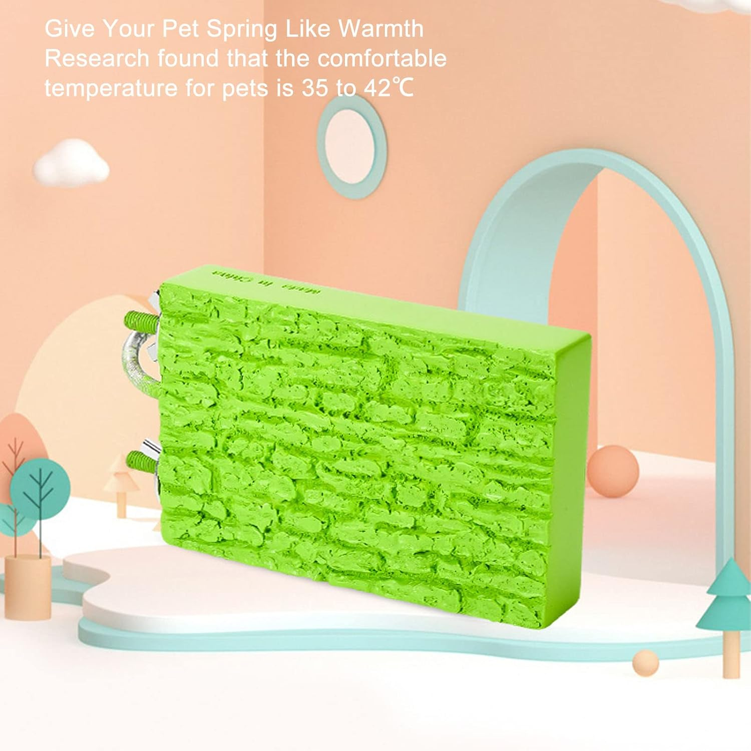 Topiky Bird Pole Heating Platform Constant Temperature 5W Safe Small Pet Warm Deck Board Cage Accessories Exercise Toy for Pets Parrots Budgies Parakeets (EU) image number 1