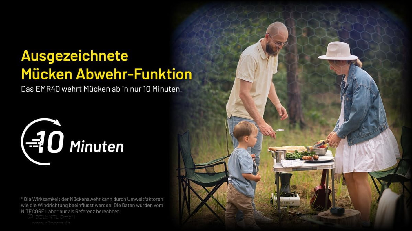 Nitecore 10Hr Max 11 Feet Indoor 16 Feet Portable Electronic Multipurpose Outdoor Mosquito Repeller, 229 G