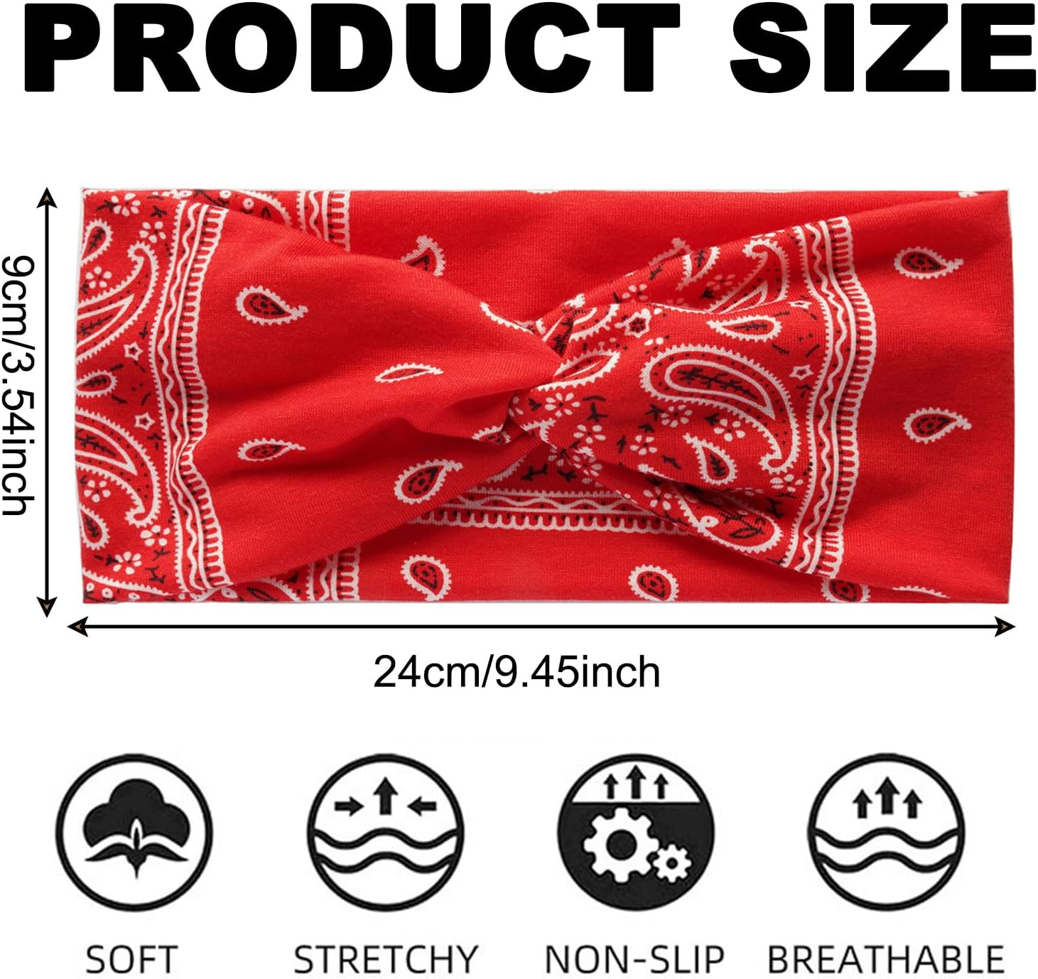 BSITSSS Pack of 5 Women'S Elastic Boho Hair Accessories Leopard Hair Band Summer for Yoga Fitness Short Hair Workout Running Sports image number 2