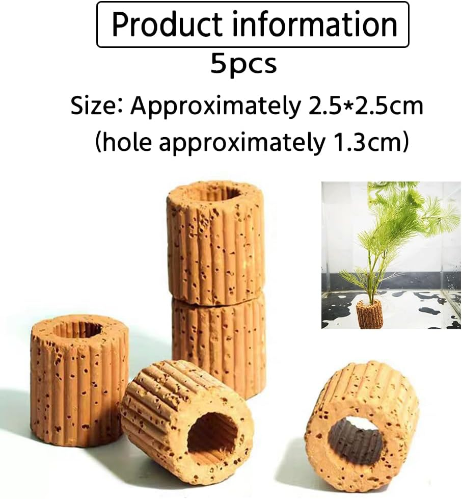 10 Pcs Aquatic Water Plant Fixed Rings, Water Plants Cultivation Fixed Ring Aquatic Water Plant Fixed Ring Ceramic Plant Pot, Landscape Ceramic Pottery Gravity Ring for Fish Tank Accessories image number 1