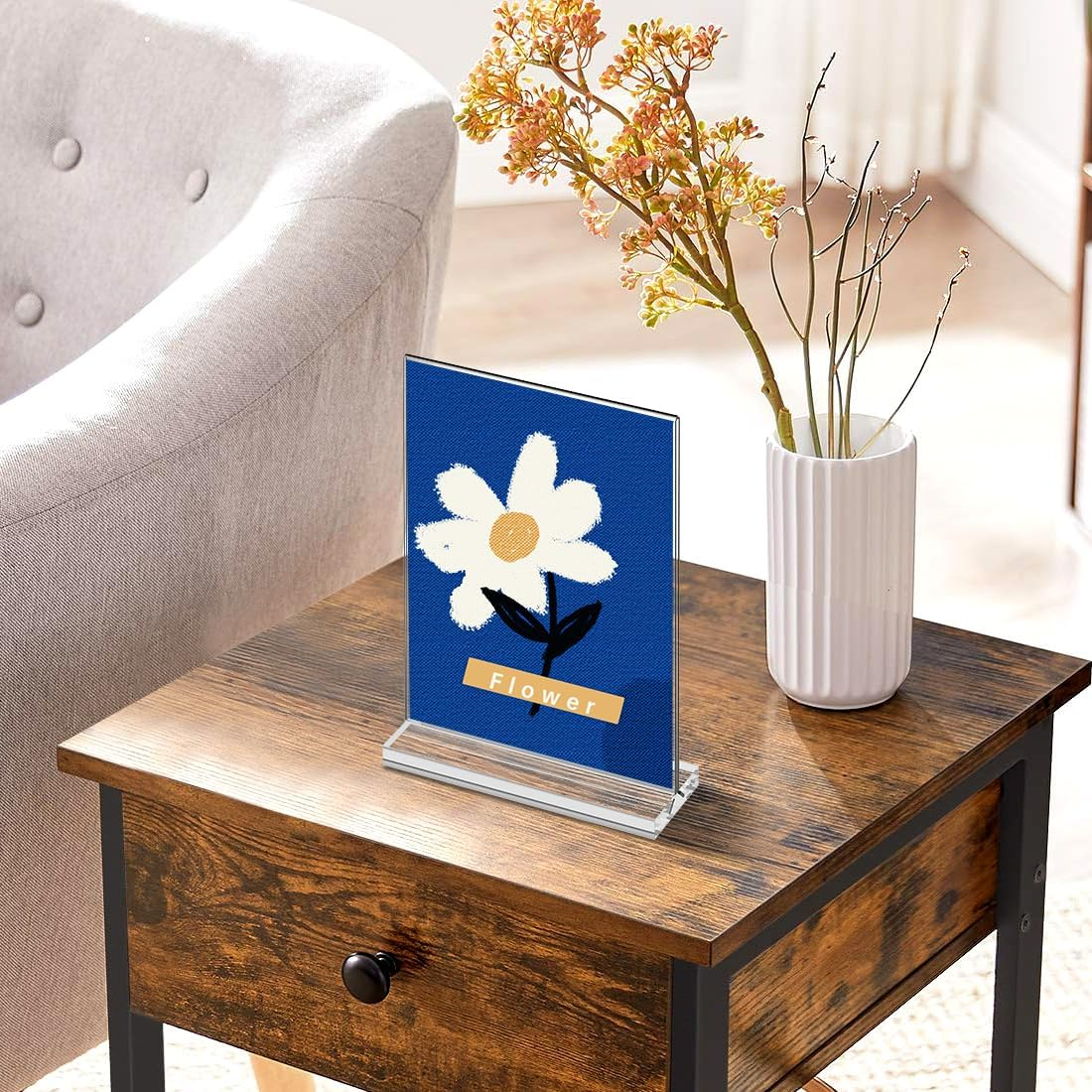 Futrue-Wolker Stand A5, 6 Pieces Acrylic Table Stand, A5 Flyer Stand, Price Tags, Brochure Stand, Table Stand for Brochures, Menu Card, Advertising