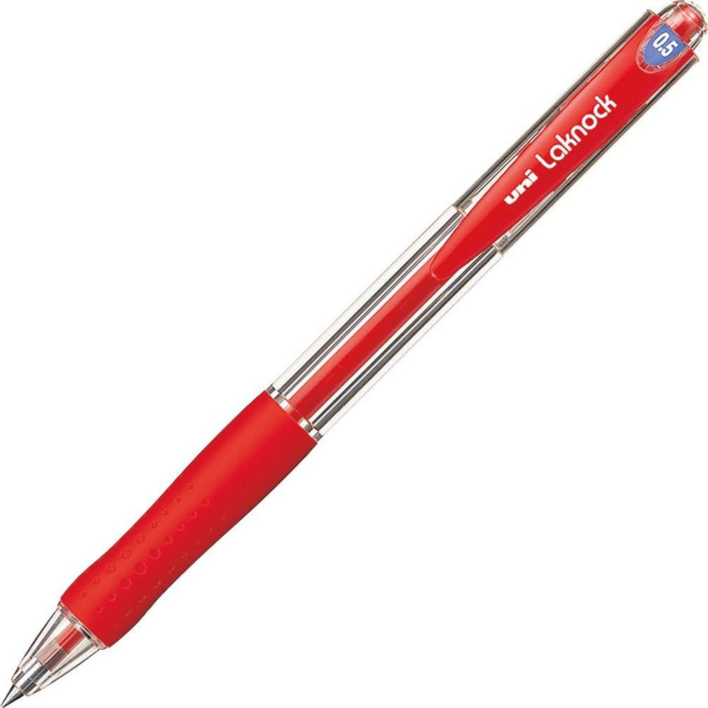 Mitsubishi Pencil Permanent Ballpoint Pen, Very Easy Knock, 0.5 SN10005.15, Red, 10 Pens